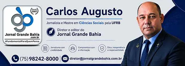 Banner de Carlos Augusto, diretor do Jornal Grande Bahia.