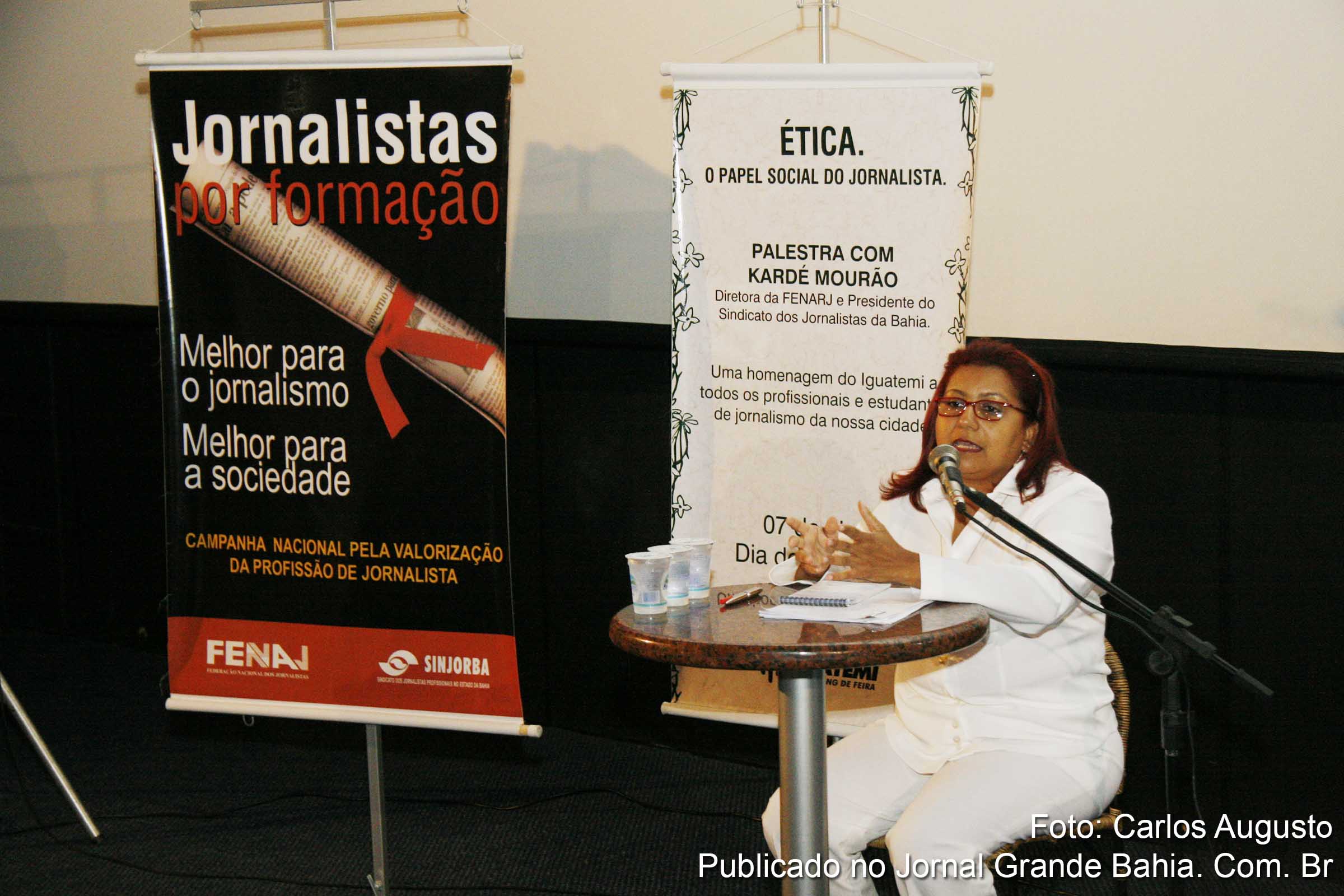 Kardelícia Mourão Lopes (Kardé Mourão), presidente do Sindicato dos Jornalistas Profissionais do Estado da Bahia (SINJORBA).