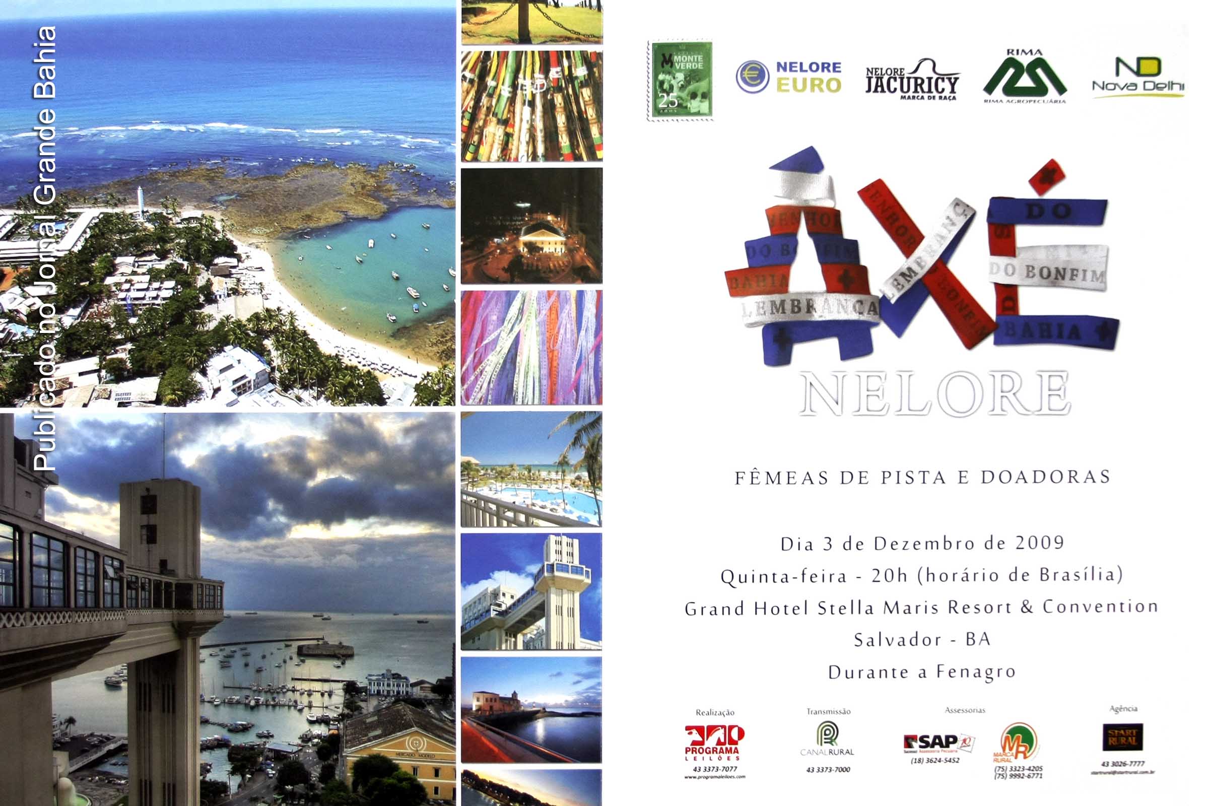 Capa do catálogo do Leilão Axé Nelore 2009.