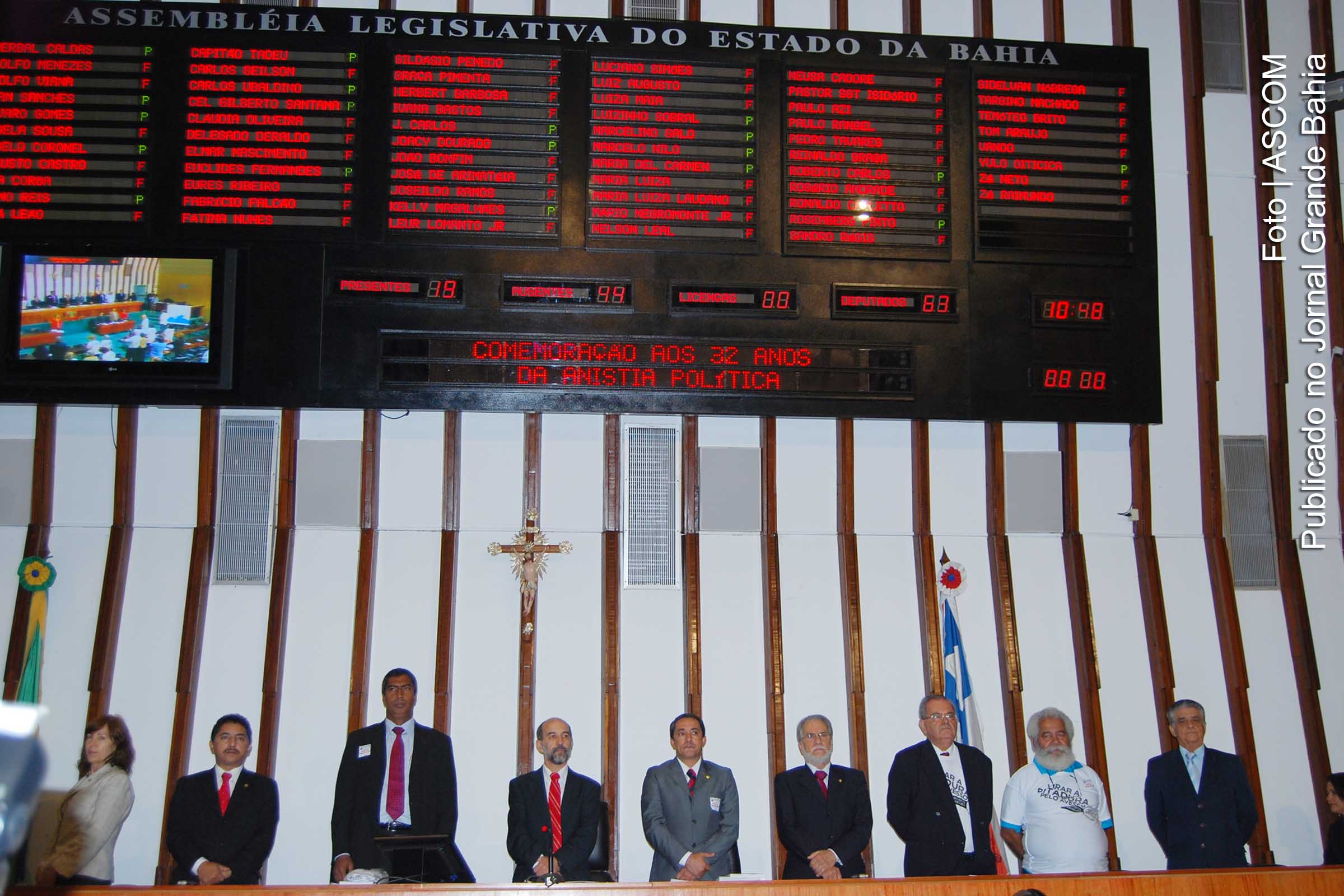 Sessão Especial na ALBA comemora 32 anos de Anistia de Anistia Política.