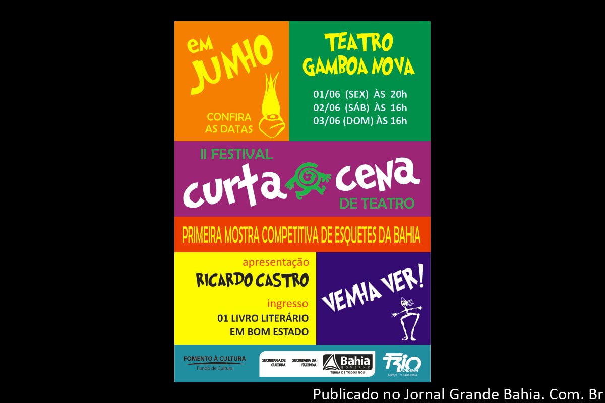 O II Festival CurtaCena de Teatro tem como principal meta a experimentação do fazer teatral e do “estar no palco” para atores profissionais, amadores e, principalmente, estudantes de teatro.