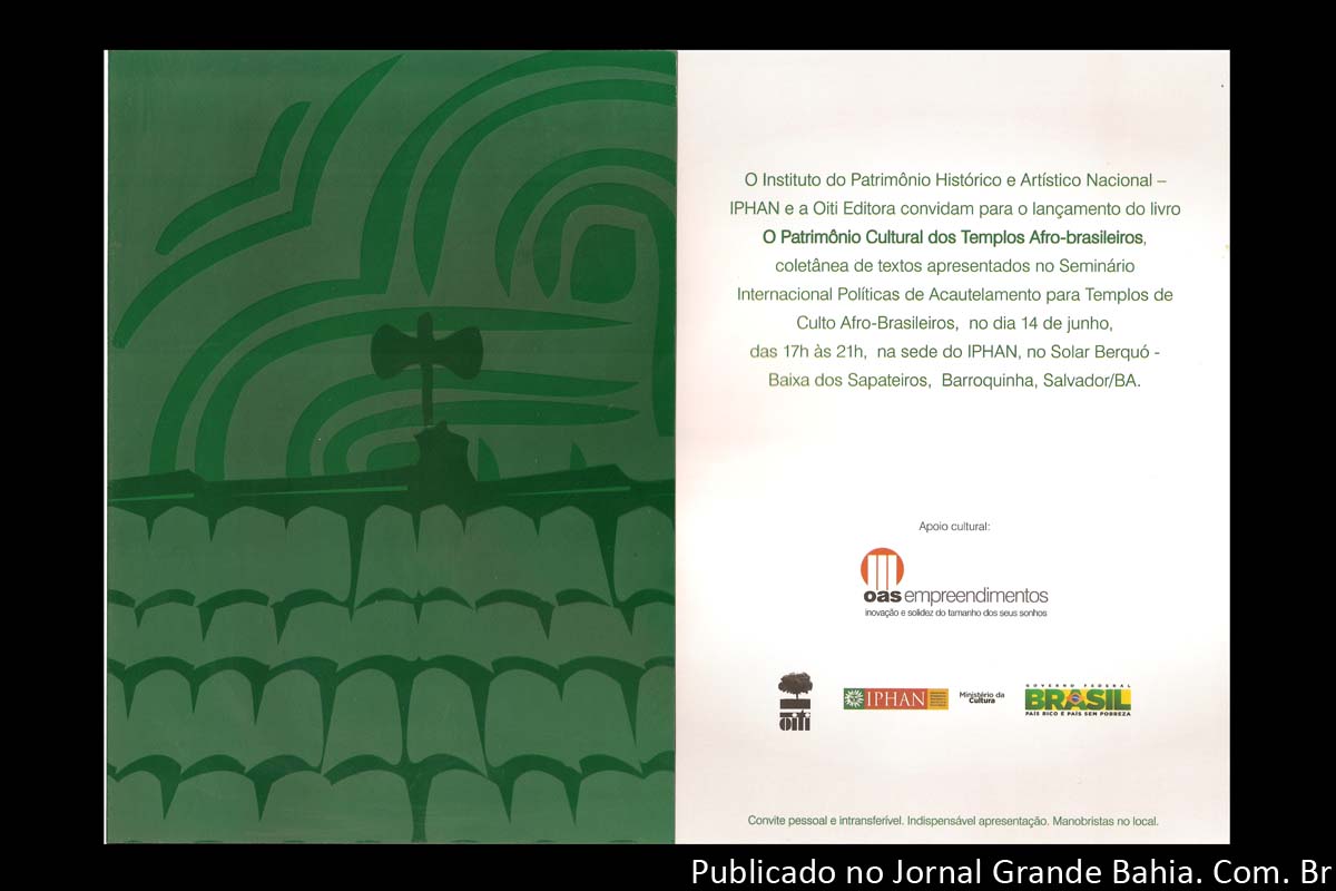 O livro traz textos apresentados por um elenco significativo de peritos, professores, técnicos, especialistas em políticas de preservação cultural, africanistas e estudiosos das religiões de matriz africana, tendo a forte participação do povo de santo.