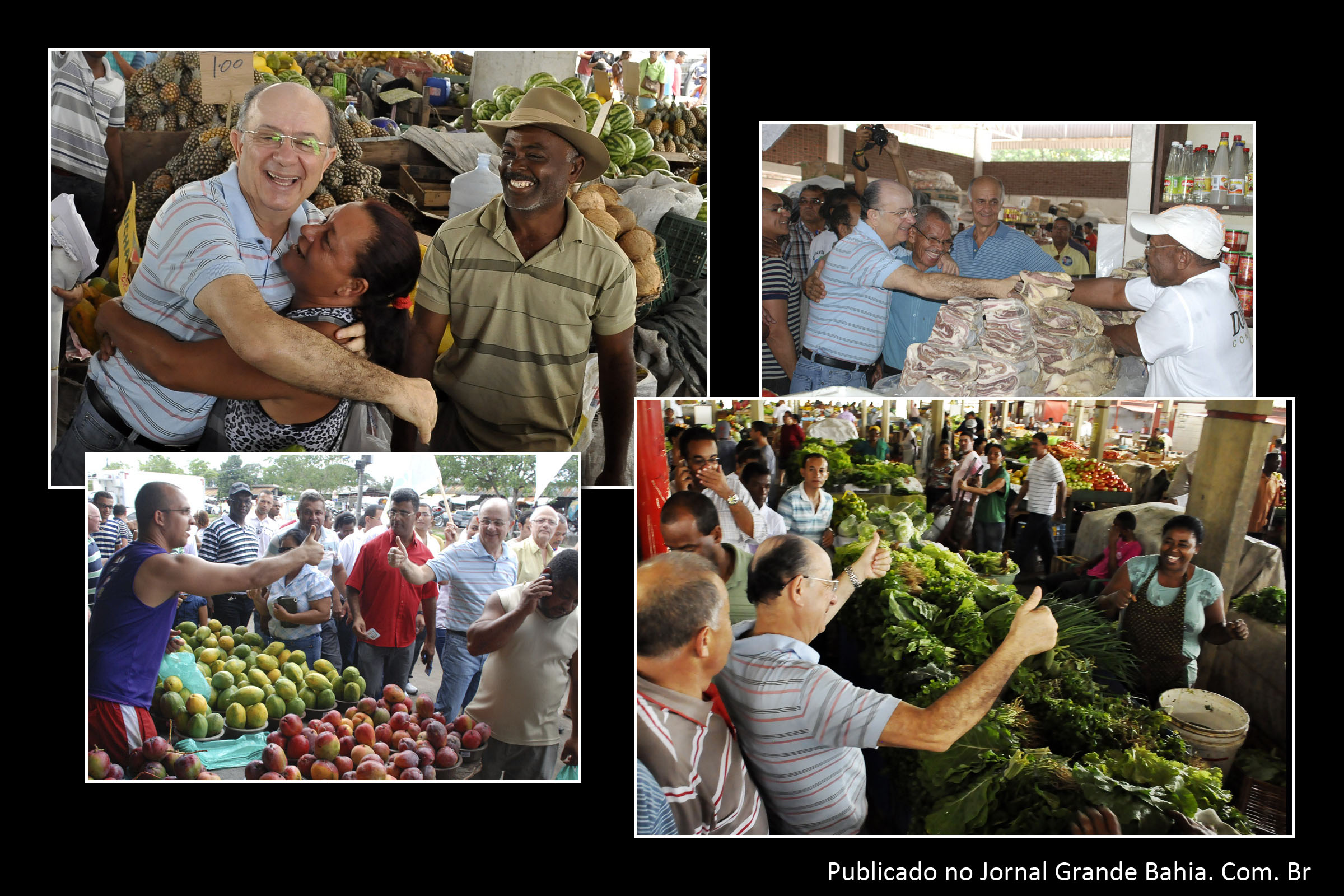 Em Feira de Santana, José Ronaldo é recebido pela comunidade do Centro de Abastecimento.