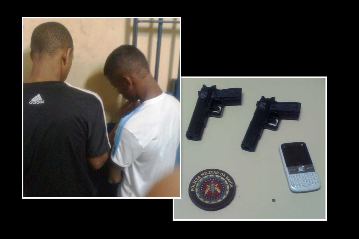 Em Feira de Santana, adolescentes são apreendidos após tentar assaltar PM com arma de brinquedo.