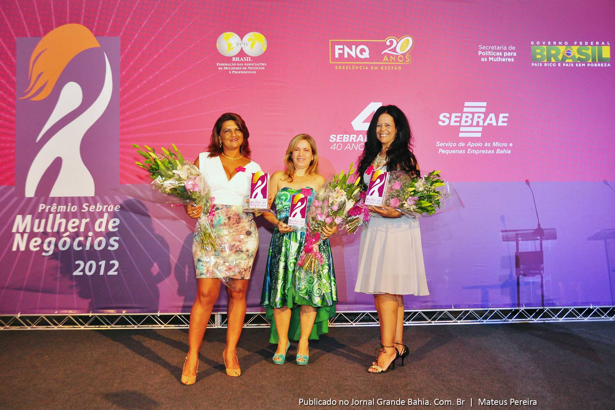 As três vencedoras do Prêmio: Rita Vieira Santos, Annete Santana e Janete Lainha Coelho.