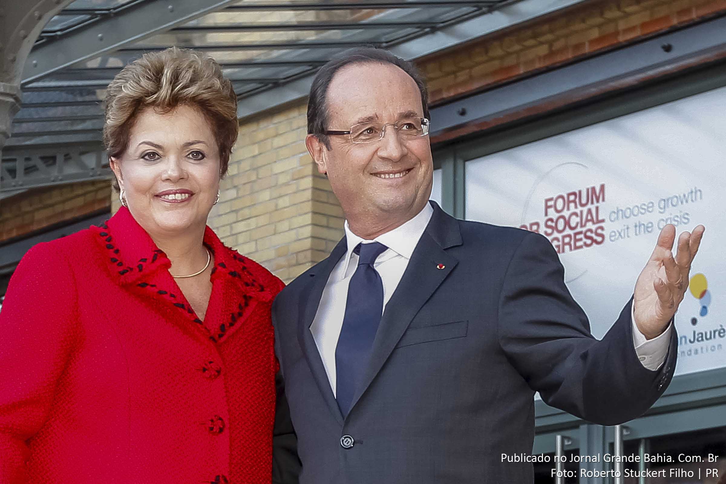 Presidenta Dilma Rousseff e o François Hollande, presidente da República Francesa.