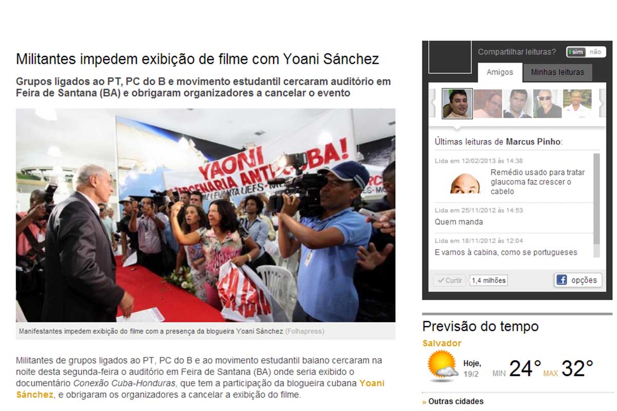 Em matéria, revista Veja atribuí ao PT as manifestações. Mas é um dos líderes do PT local que promove o evento.