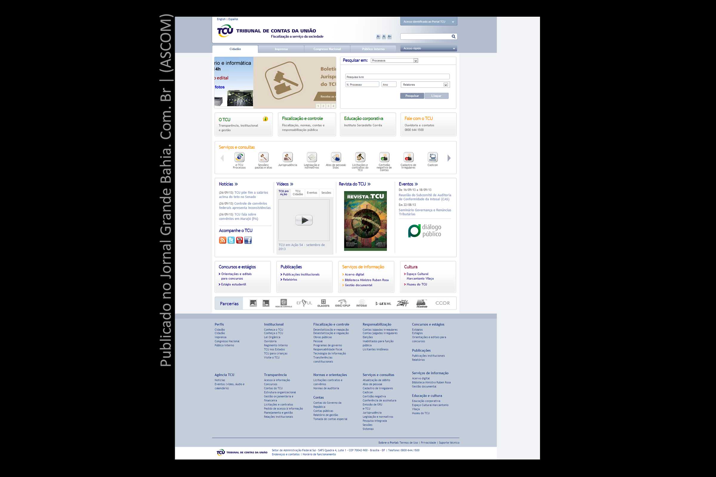 Portal do Tribunal de Contas da União.