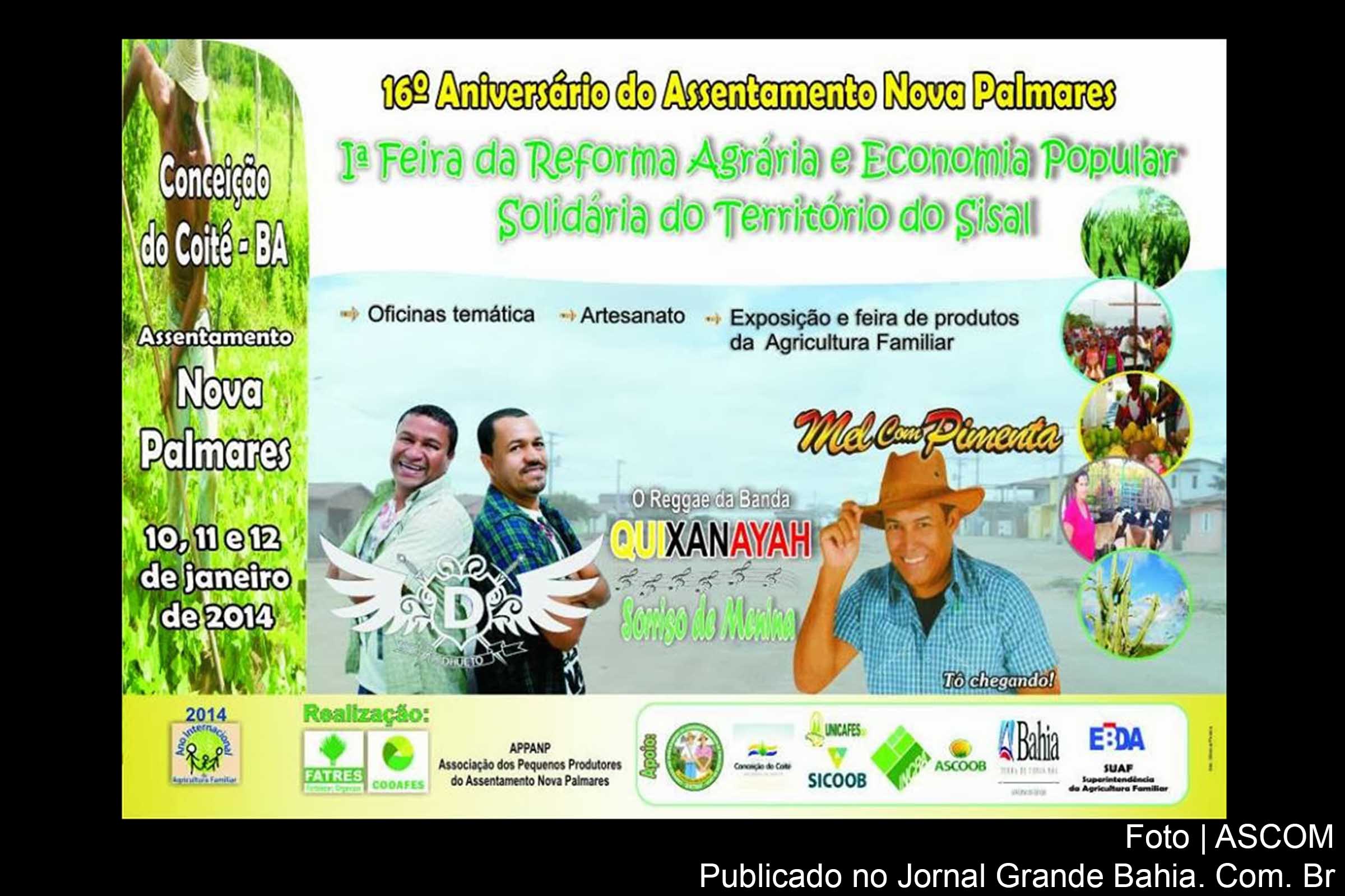 Cartaz da 1ª Feira da Reforma Agrária e Economia Popular Solidária do Território do Sisal.