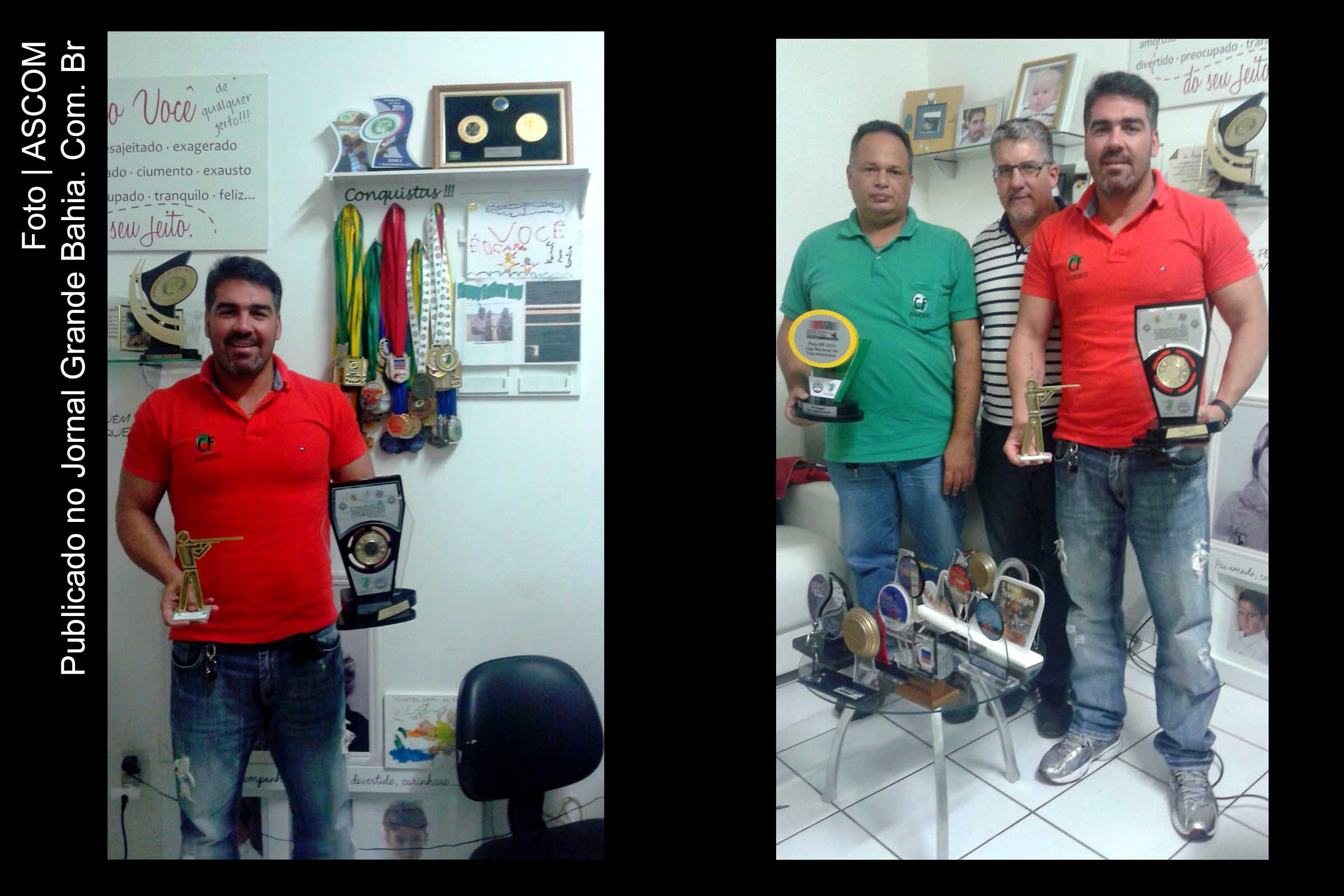 Carlito Padro exibe troféus e medalhas.