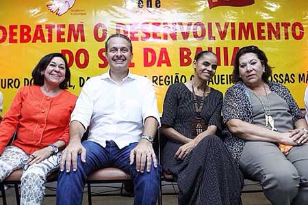 Lídice, Eduardo, Marina e Eliana debatem com lideranças.