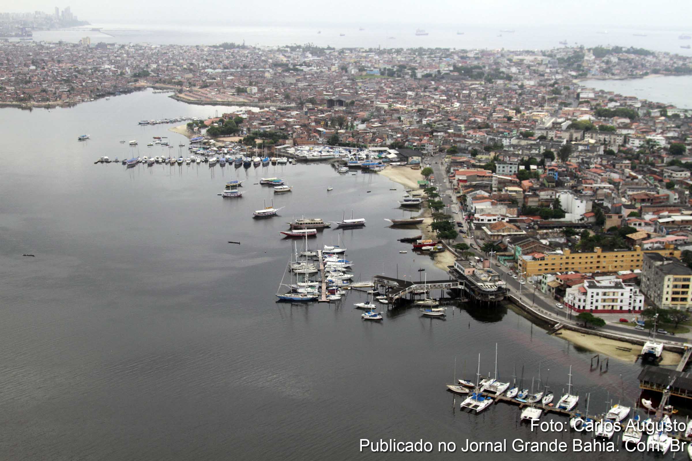 Vista aérea da Baía de Itapagipe em Salvador. (Foto: Carlos Augusto | Jornal Grande Bahia)