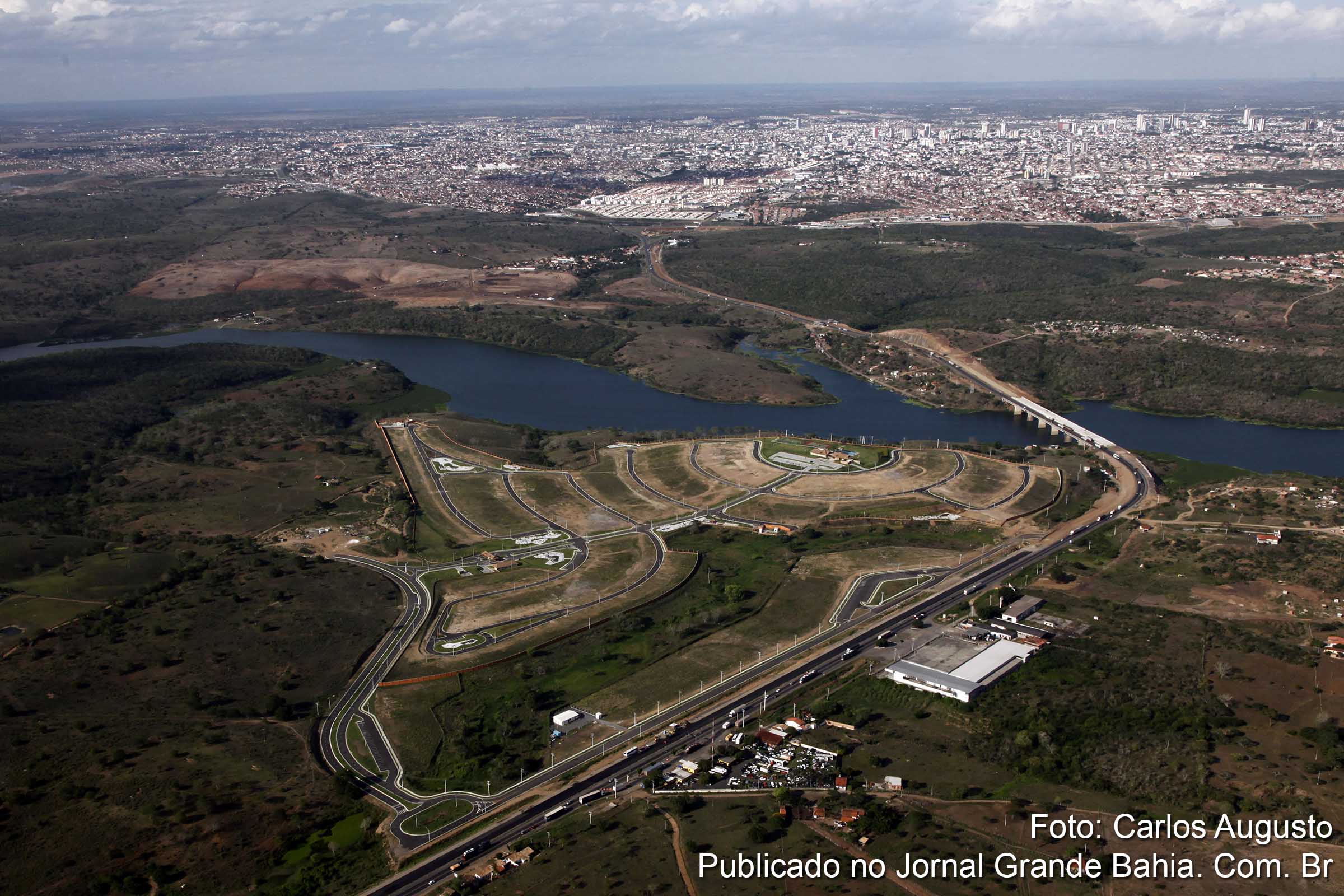 Vista aérea do Alphaville I em Feira de Santana. (Foto: Carlos Augusto | Jornal Grande Bahia)