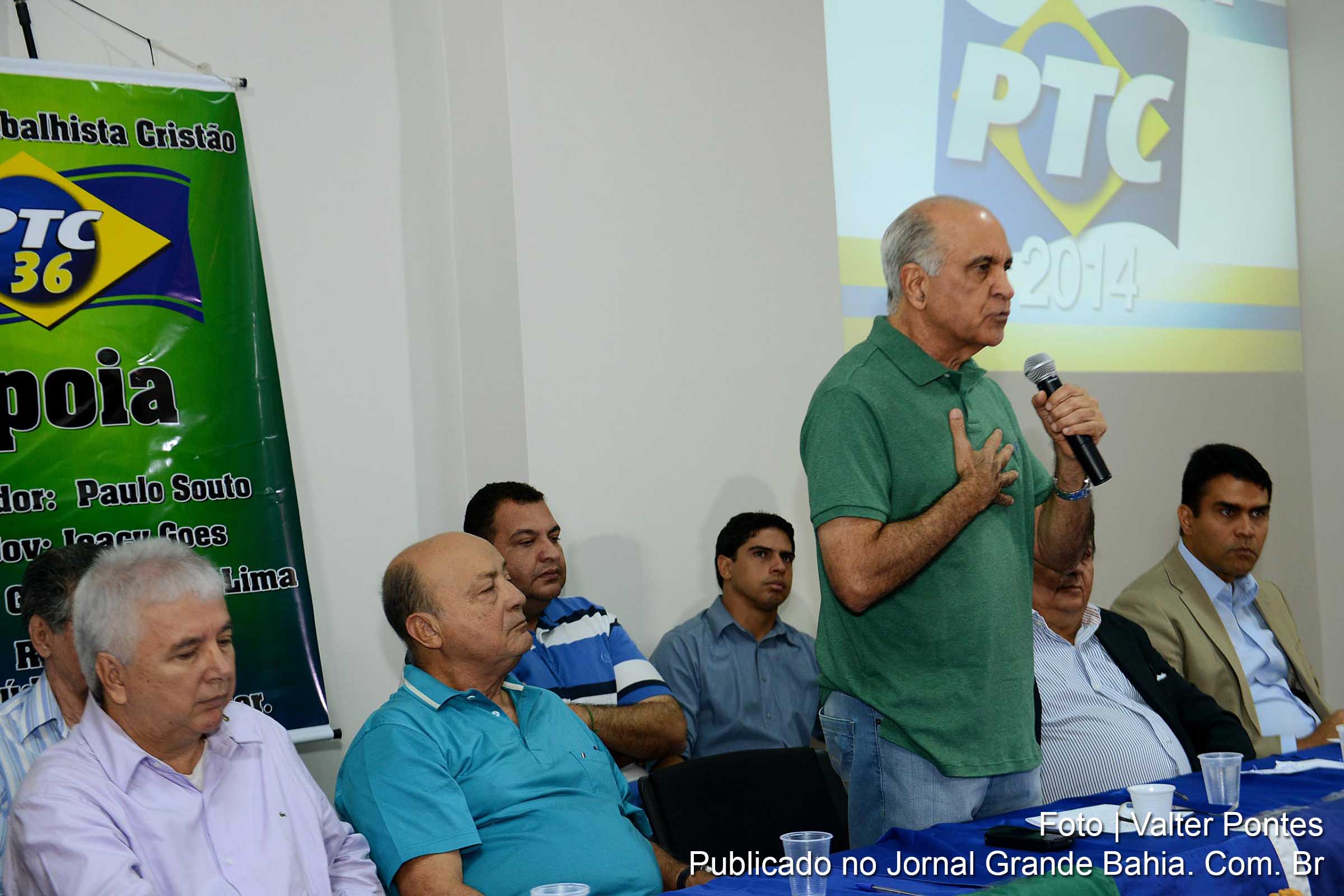 Paulo Souto durante convenção do PTC.