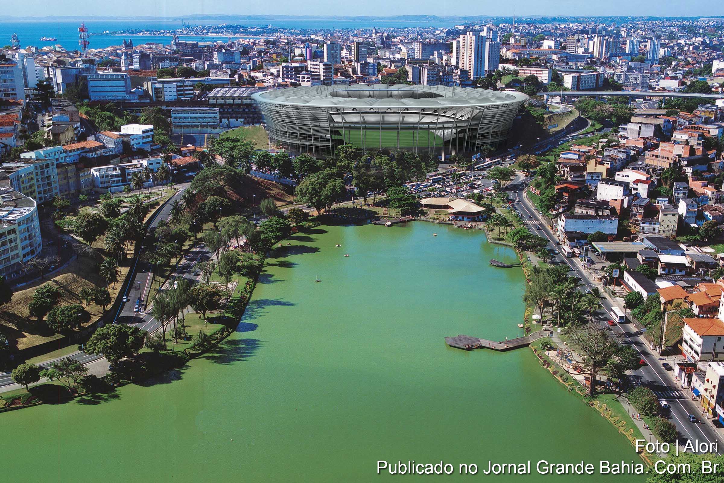 Vista aérea da Arena Fonte Nova.