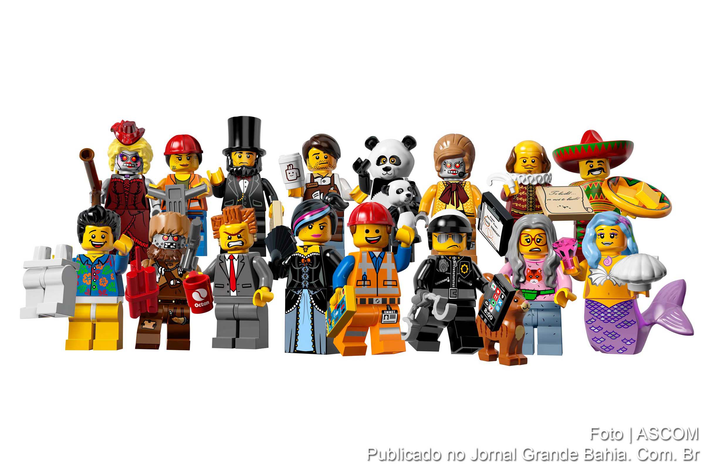 Crianças podem interagir com brinquedos Lego.