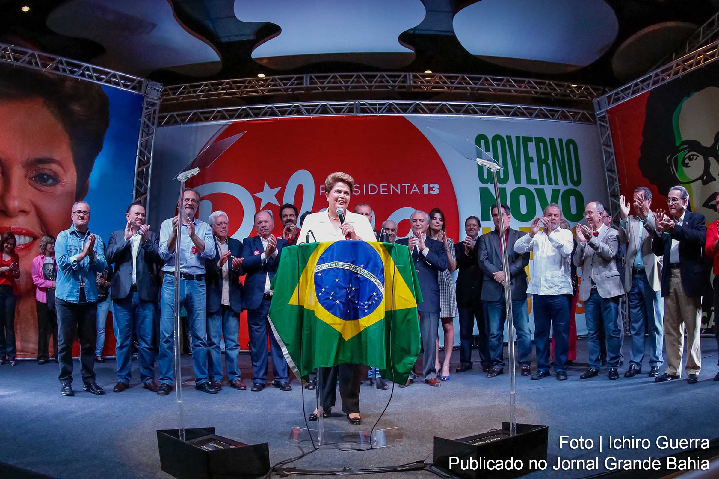 Dilma Rousseff durante pronunciamento após resultado das eleições 2014.