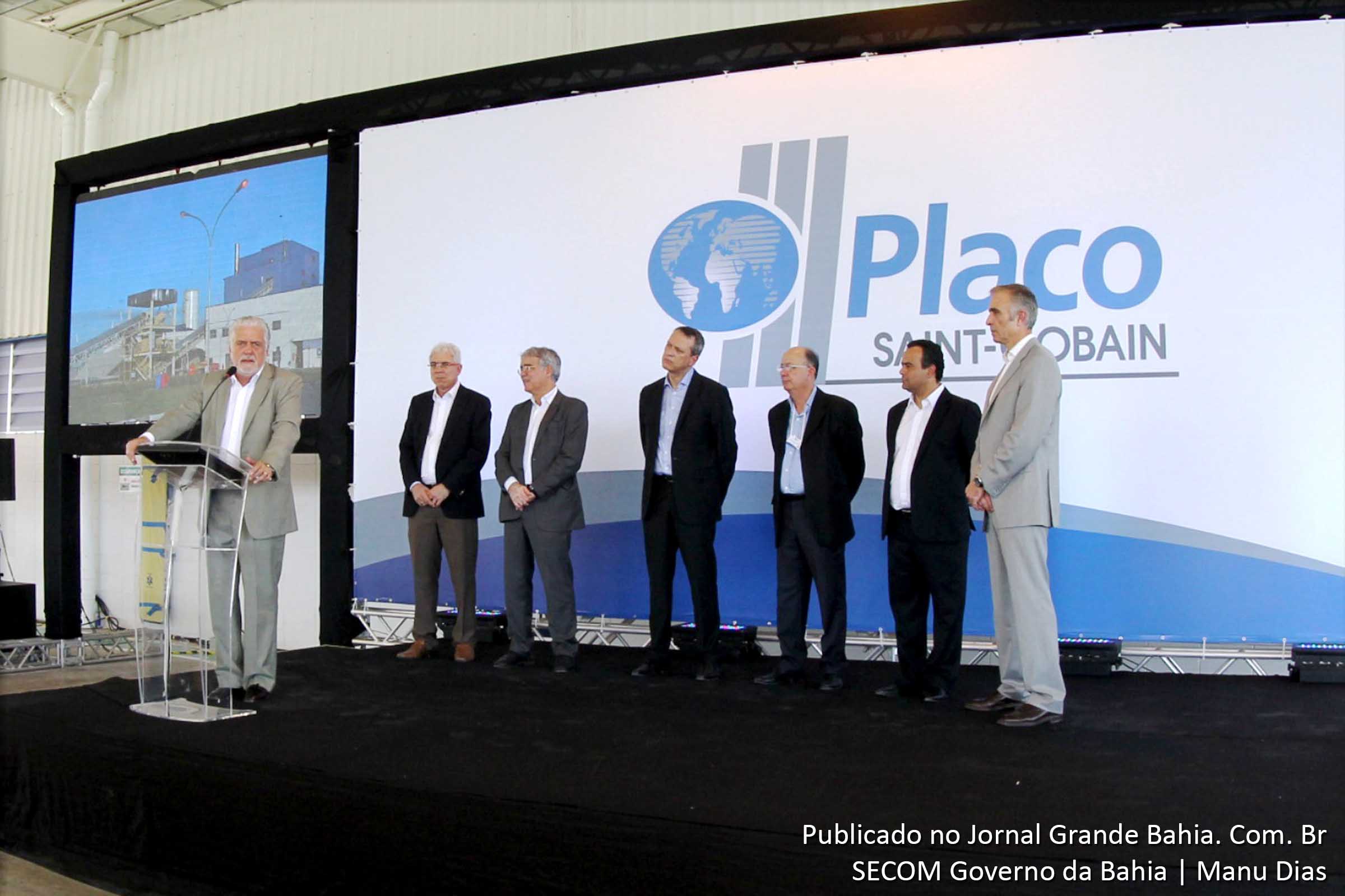 Governador Jaques Wagner participa da inauguração da fábrica da Placo do Brasil em Feira de Santana.