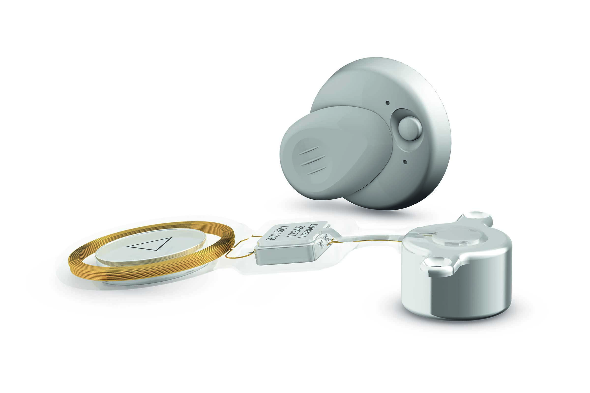 Aparelho auditivo implantável.