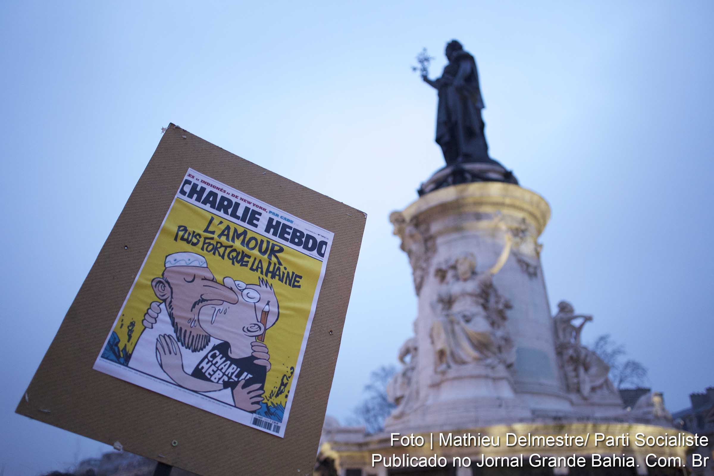 Protesto "Je suis Charlie" (Eu sou Charlie).