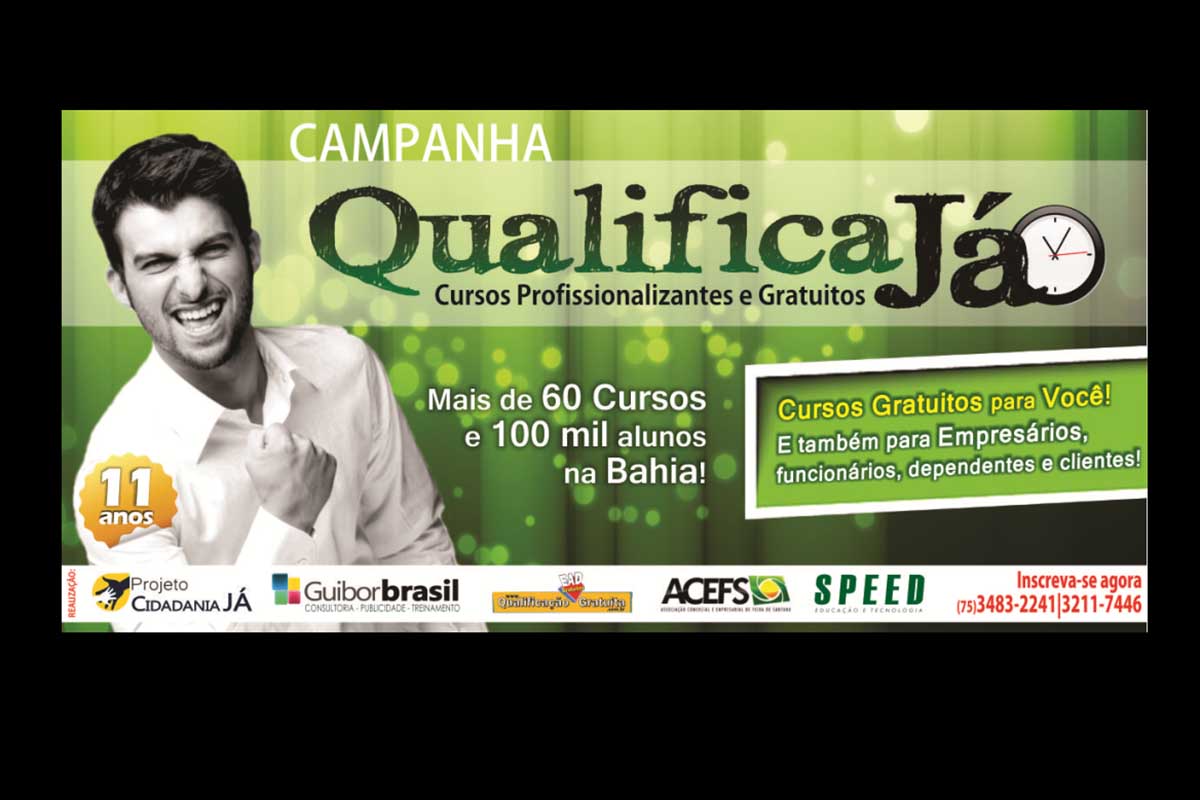 Cartaz do projeto 'Qualifica Já'.