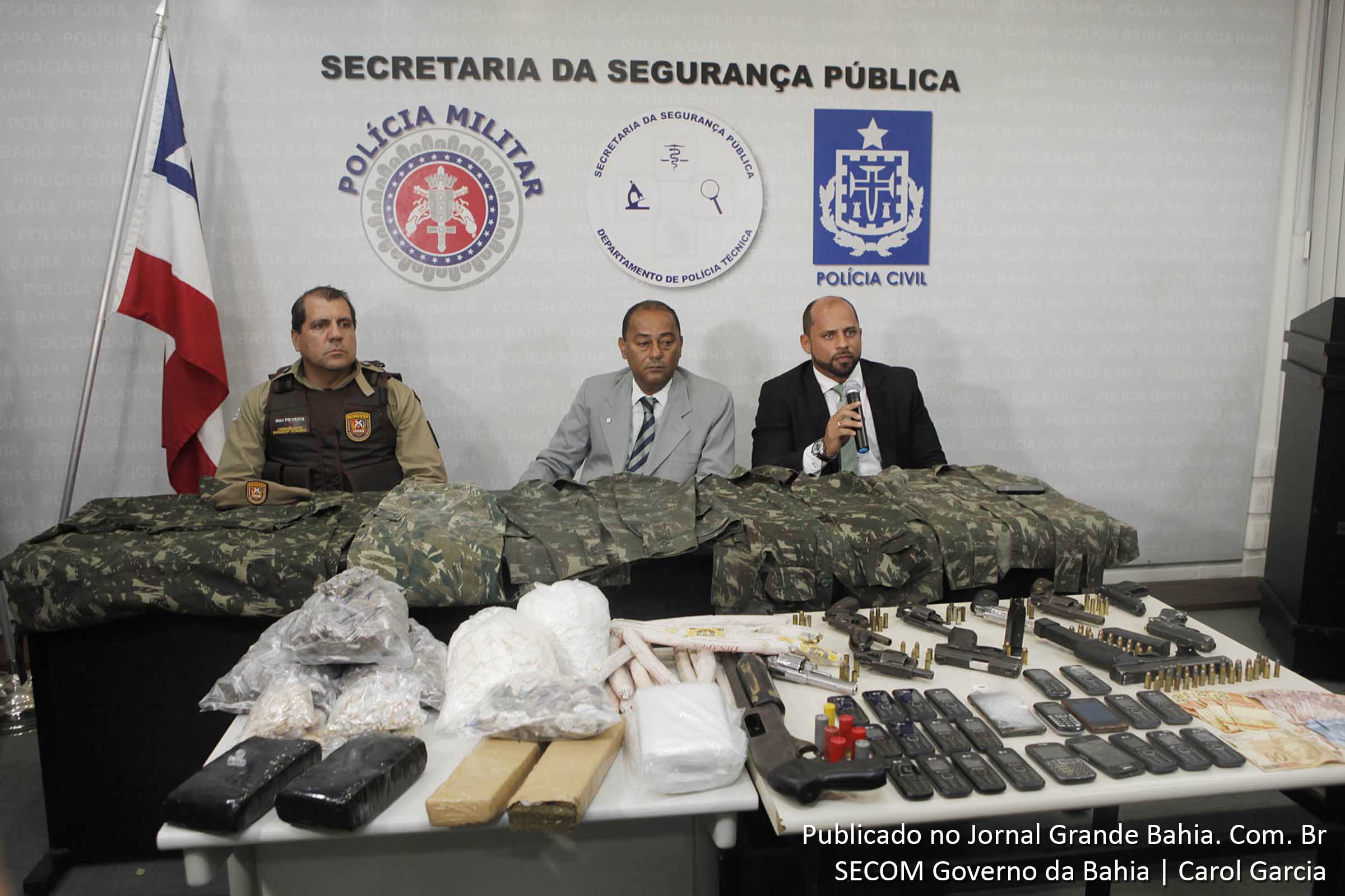 Secretaria de Segurança Pública da Bahia concede coletiva de imprensa sobre a ação da Polícia Militar na Estrada das Barreiras, em Salvador.