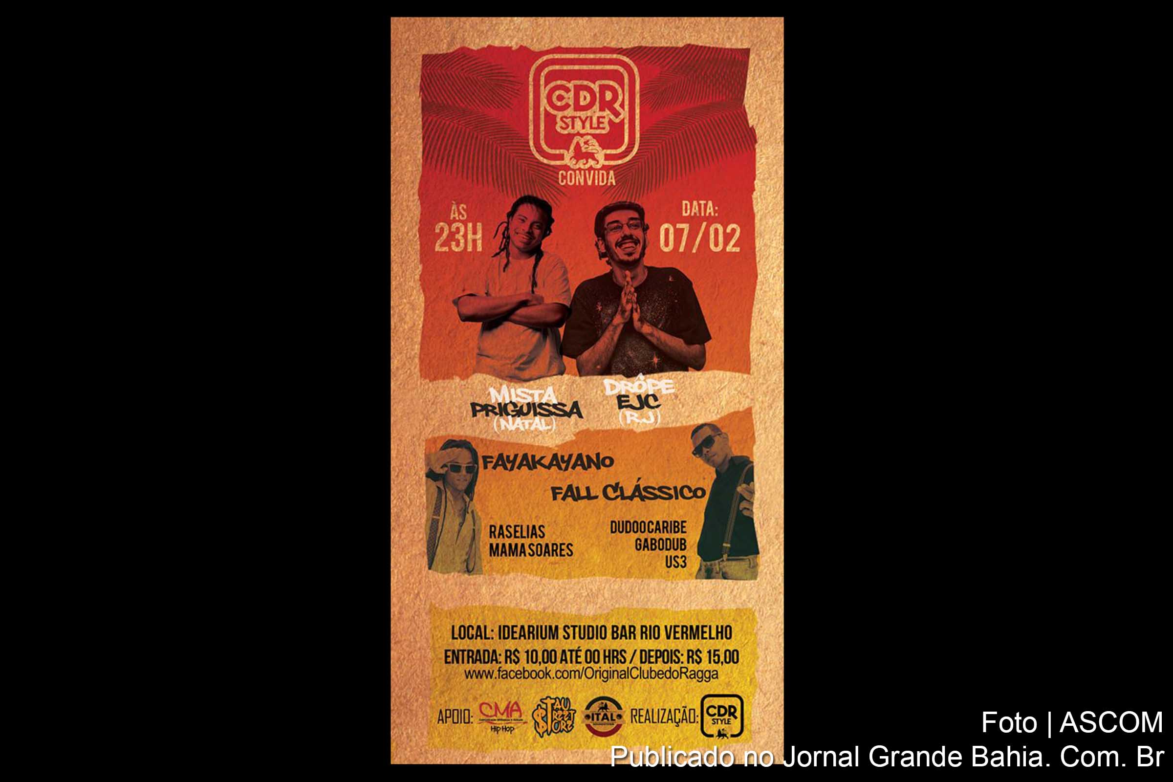 Cartaz do evento promovido pelo Clube do Ragga.
