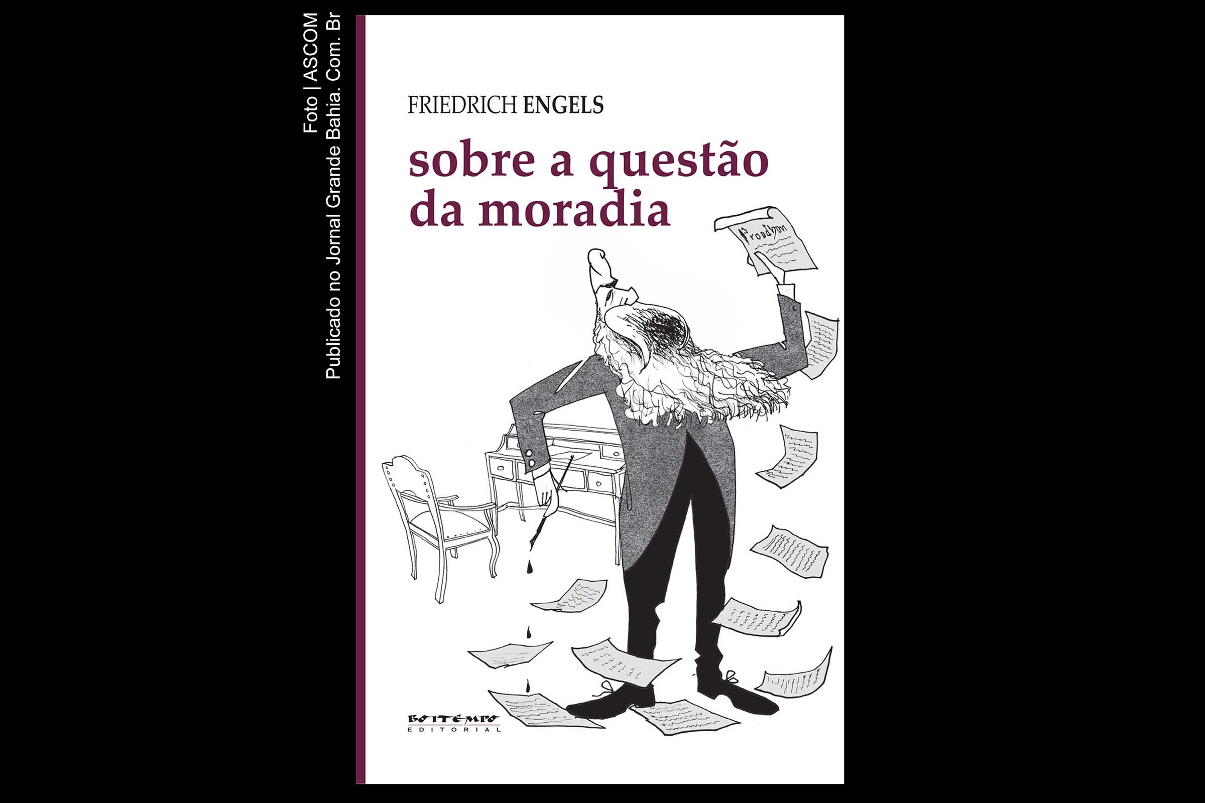 Capa do livro 'Sobre a questão da moradia', de autoria de Friedrich Engels.