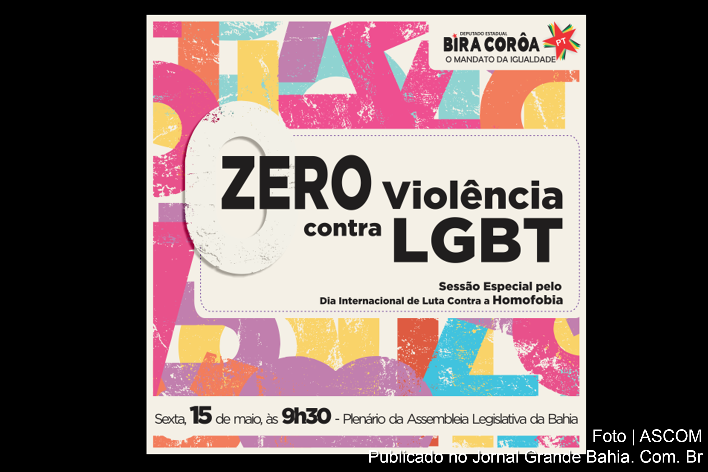 Cartaz Zero violência contra LGBT.