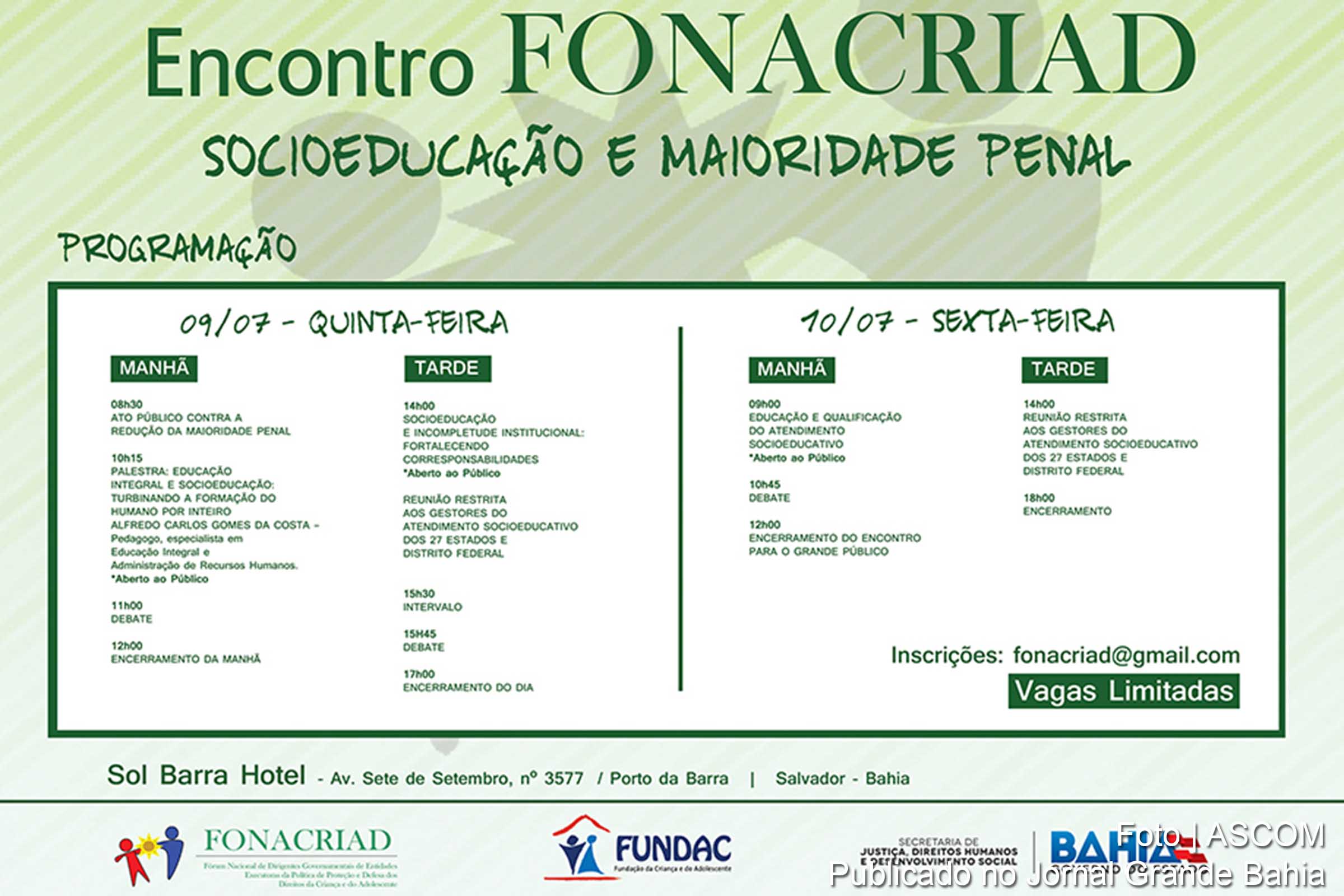 Cartaz da Promoção e Defesa dos Direitos da Criança e do Adolescente.