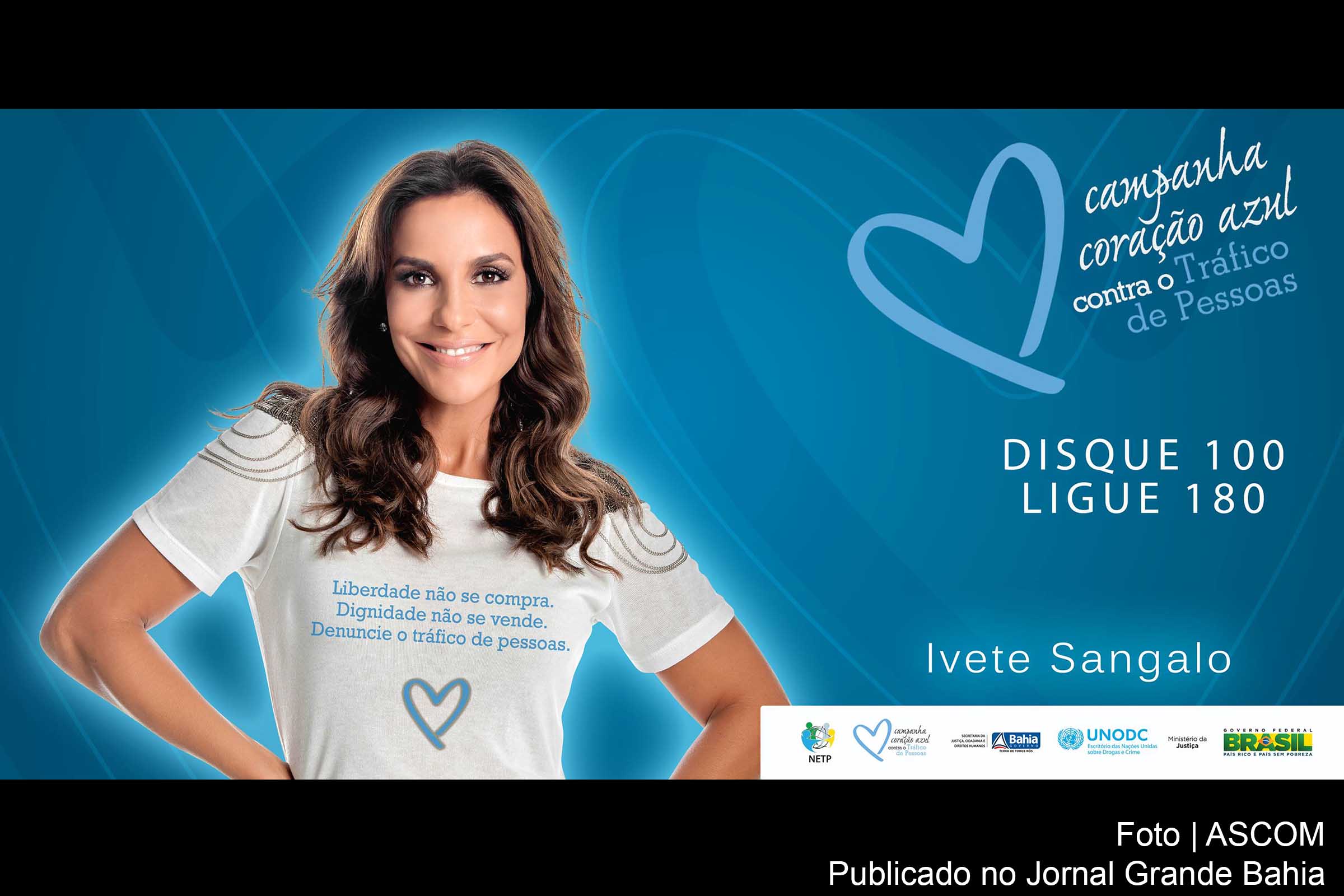 Peça publicitária da campanha ‘Coração Azul’.