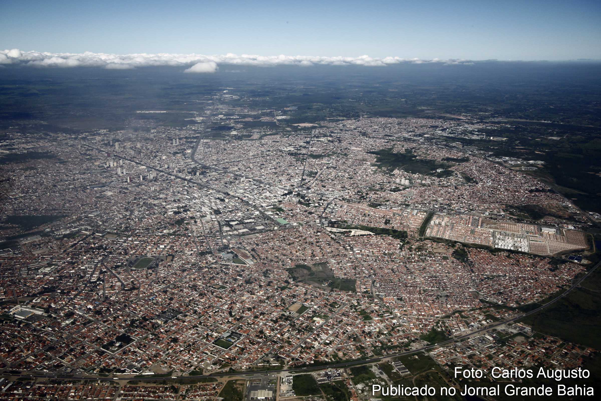 Vista aérea de Feira de Santana. Operação objetiva trazer maior segurança para os cidadãos.
