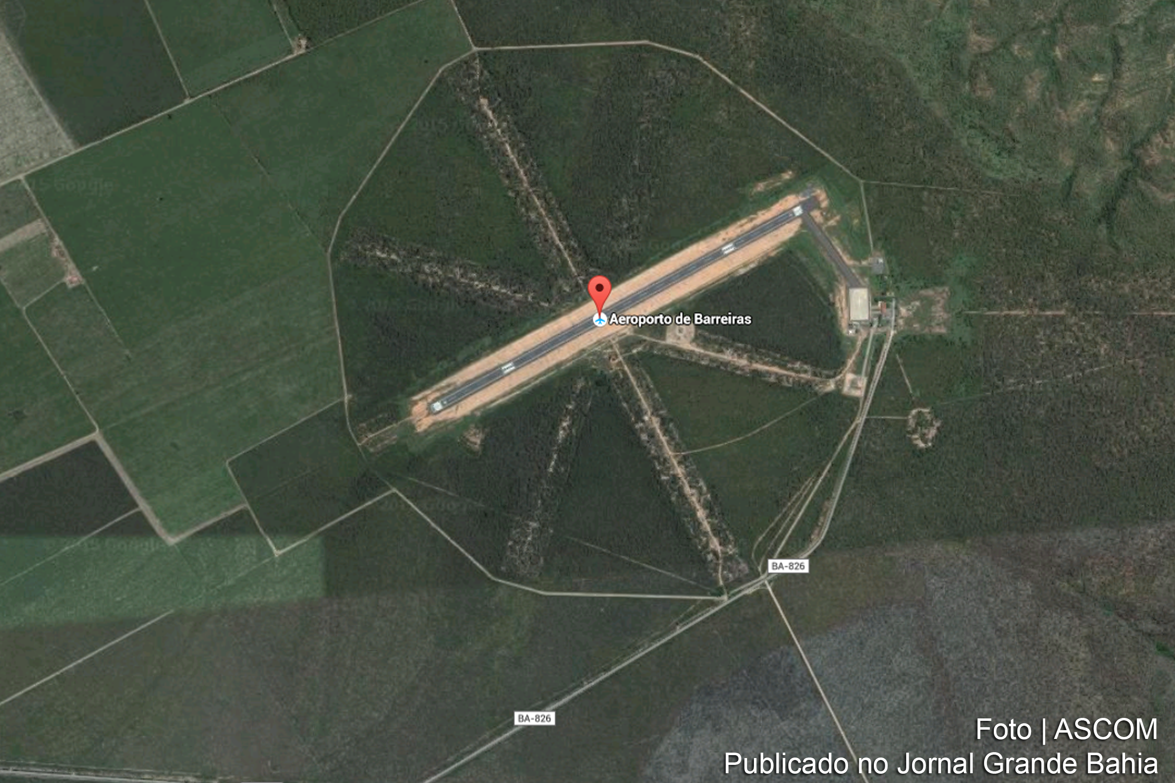 Vista aérea do aeroporto de Barreiras. O Estado da Bahia tem o prazo de 30 dias para informar sobre o cumprimento da recomendação.