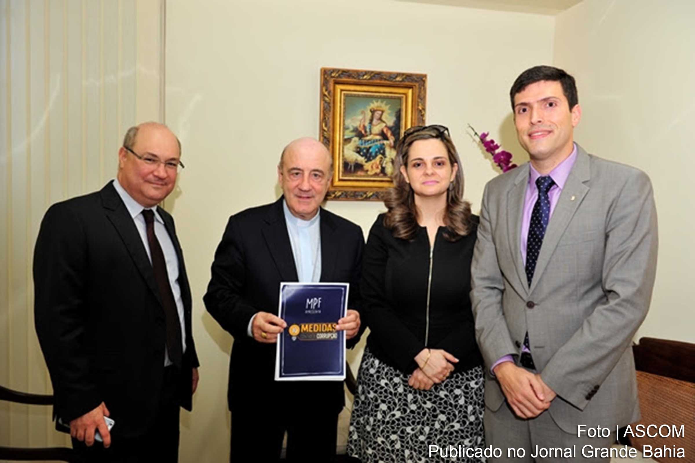 Dez medidas contra a corrupção: MPF e MPBA apresentam campanha ao Arcebispo Primaz do Brasil