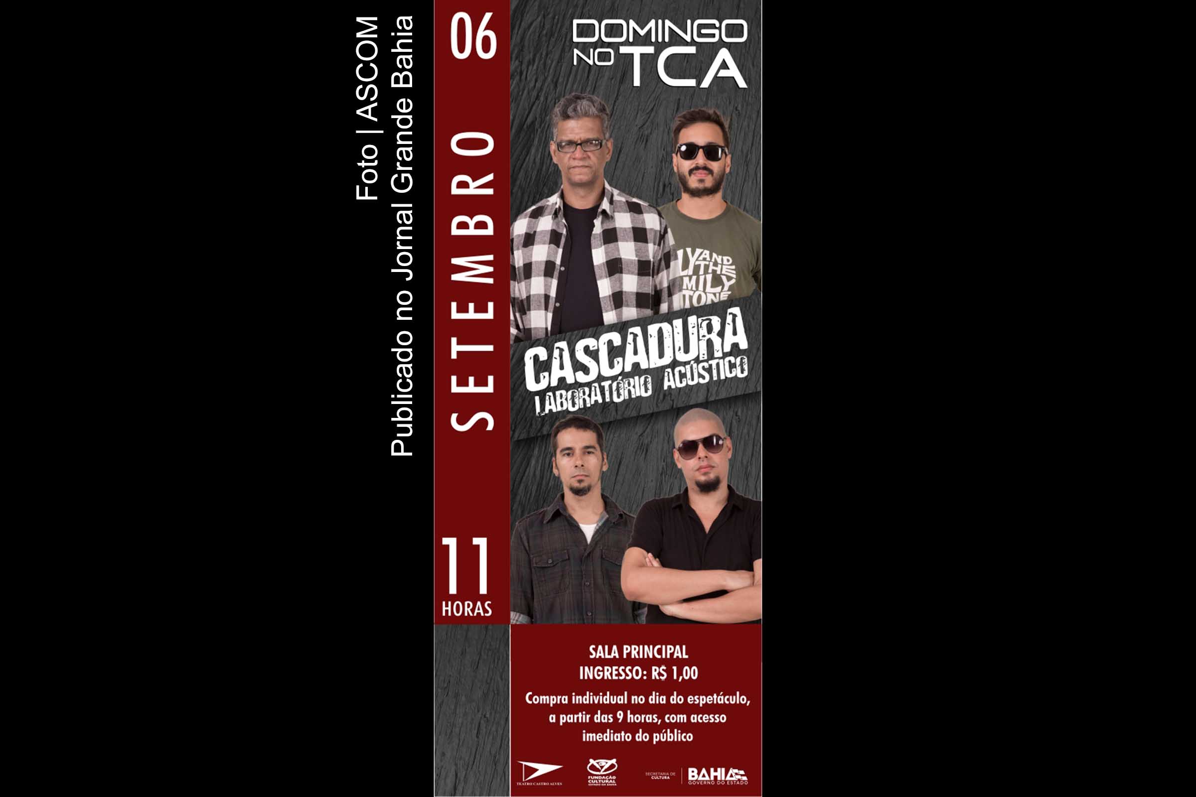 Cascadura apresenta show 'Laboratório Acústico' no teatro Castro Alves.