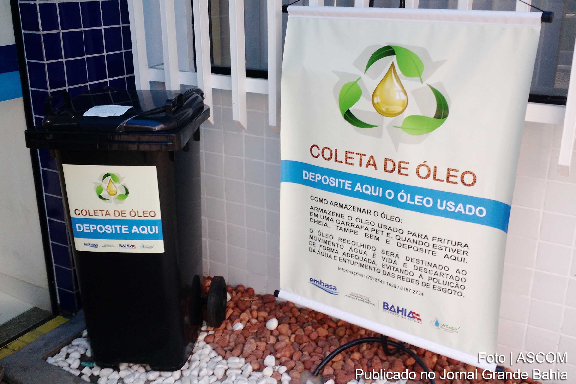 Loja Embasa com ponto de coleta de óleo de cozinha usado.