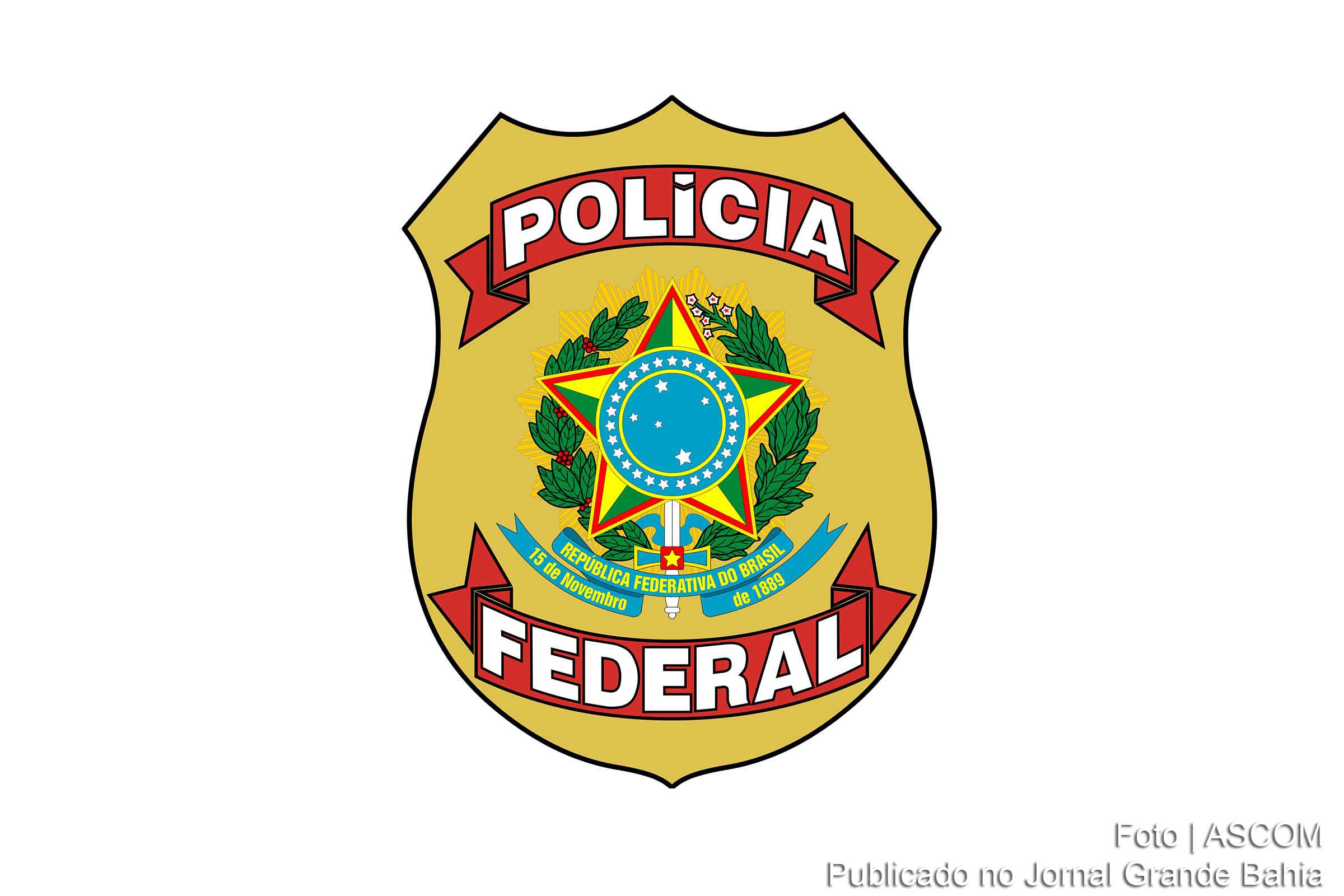 Logomarca da Polícia Federal.