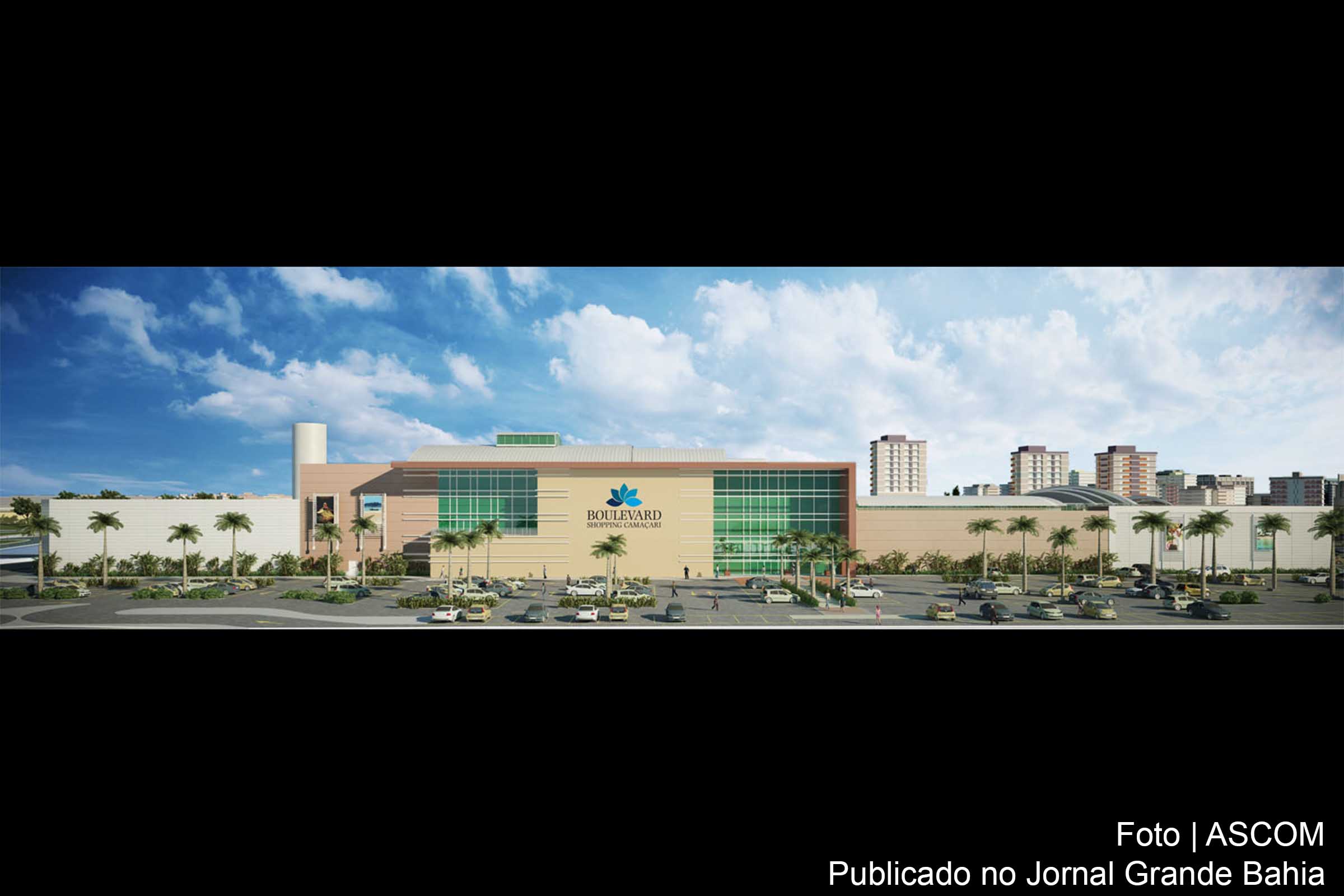Perspectiva da fachada do Boulevard Shopping Camaçari.