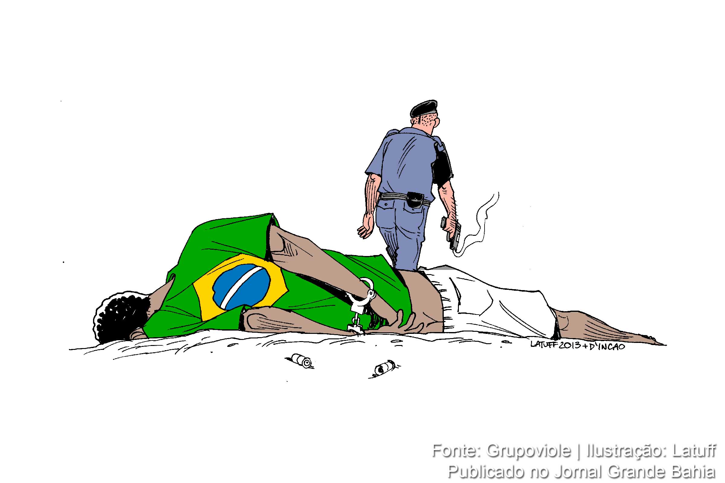 Violência policial conduz ao assassinato de jovens no Brasil.
