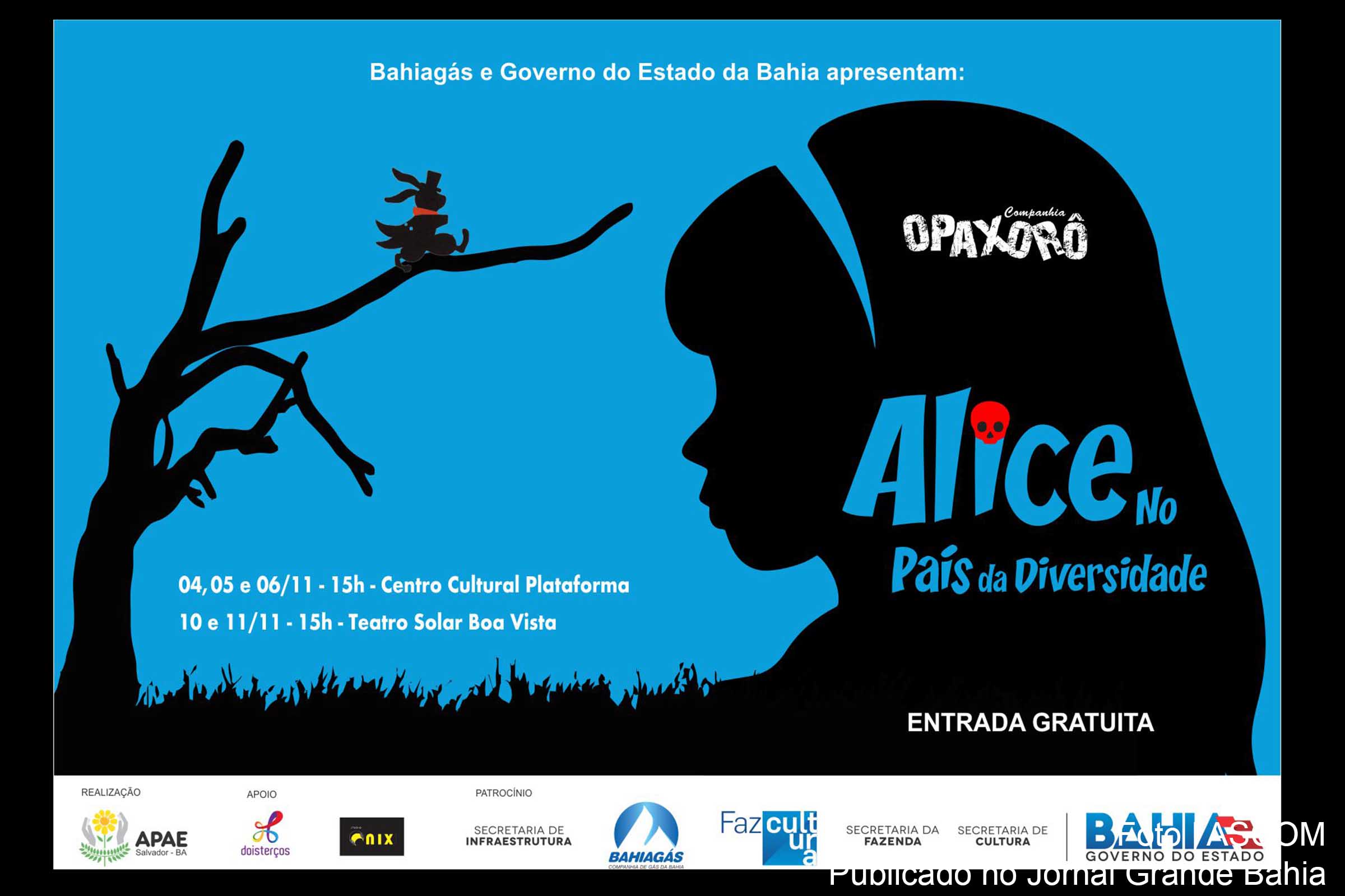 Cartaz da peça teatral 'Alice no país da diversidade'.