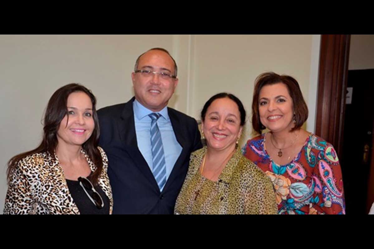 2ª vice-presidente eleita, Elbia Araújo; Freddy Pitta Lima; Desa Maria do Socorro, presidente eleita do TJBA, e a atual presidente da AMAB, Marielza Brandão Franco.