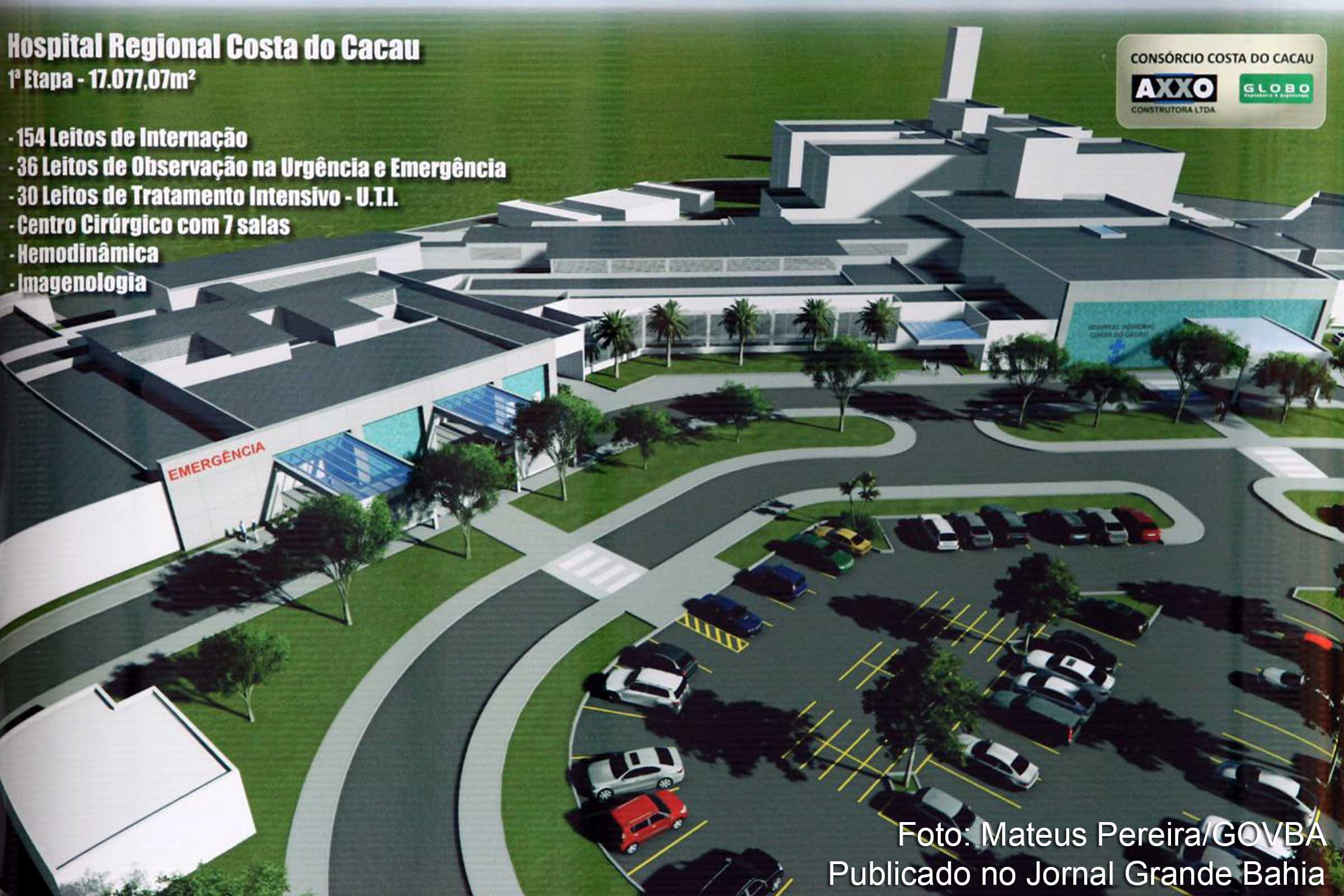 Projeção gráfica do Hospital da Costa do Cacau, no município de Ilhéus.