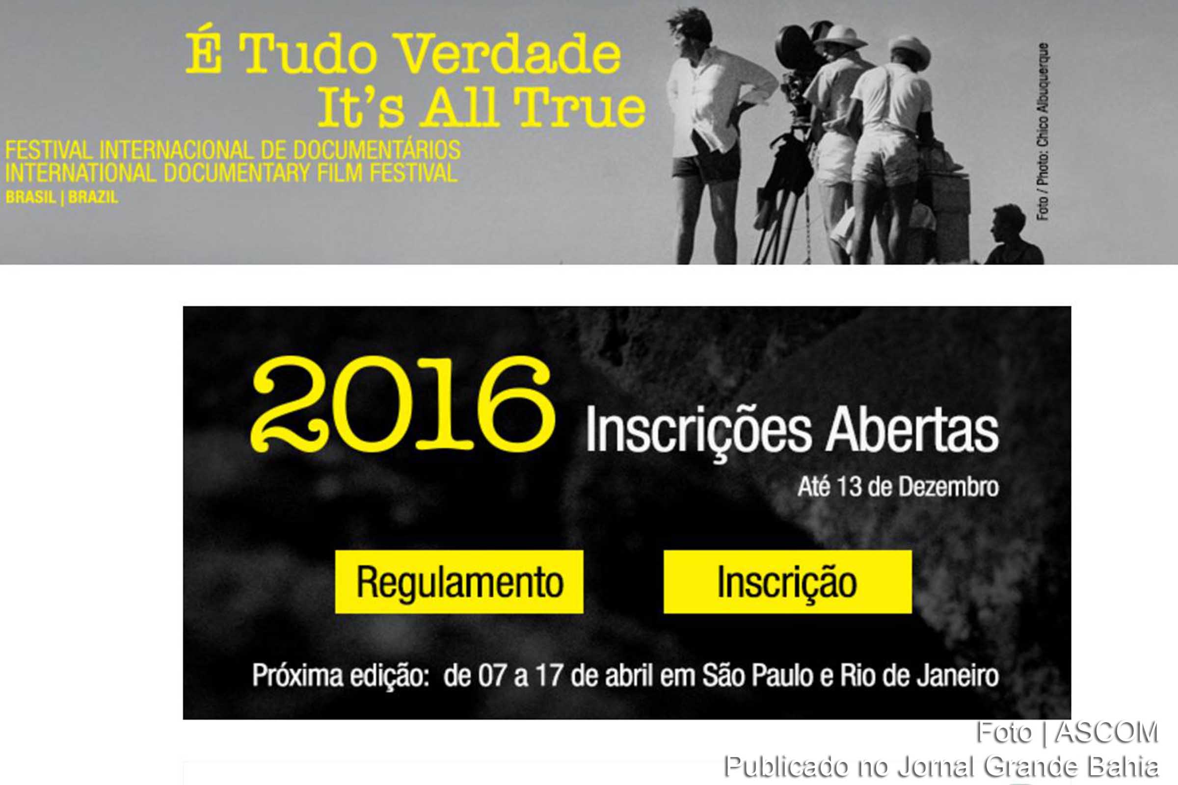 Reprodução de página na Internet do Festival Internacional de Documentários 'É Tudo Verdade'.
