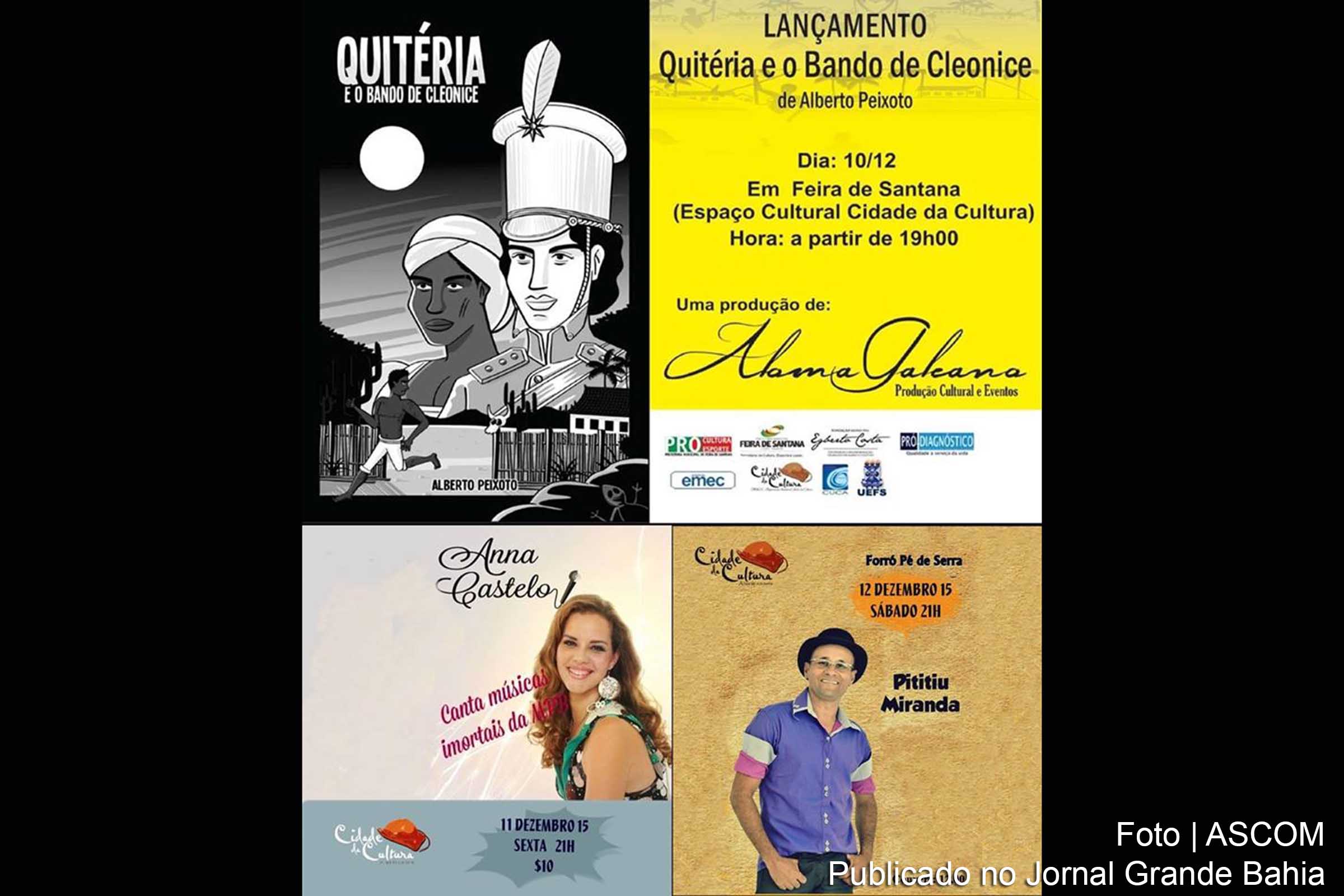 Cartaz com a programação de eventos, de 10 a 12 de dezembro de 2015, da Cidade da Cultura.