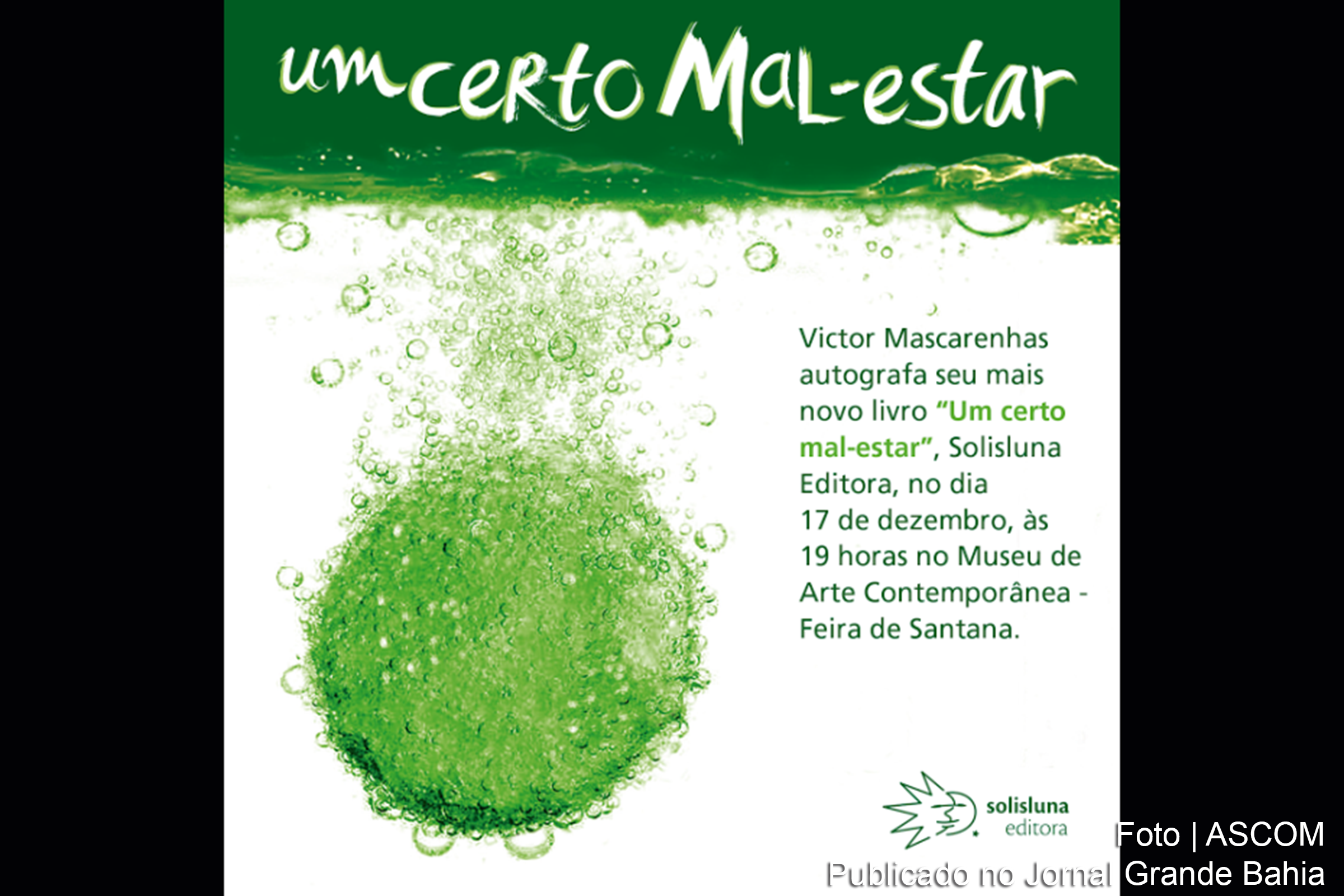 Cartaz do lançamento do livro 'Um certo Mal-estar'.