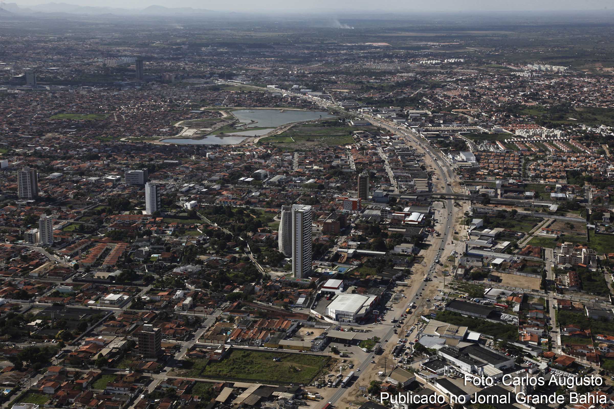 Vista aérea de Feira de Santana. Prefeitura recebe do Governo Federal R$ 3 milhões, com a finalidade de investir em infraestrutura e ação social.