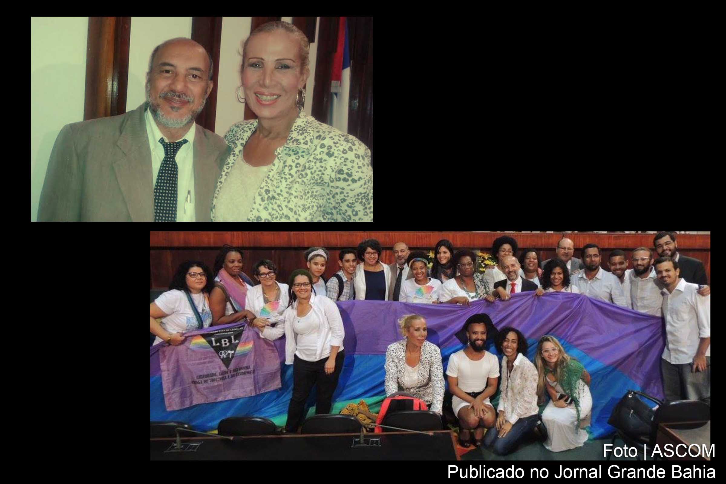 Deputado Bira Corôa ao lado de Marina Garlen. Deputado presta homenagem póstuma a ativista LGBT.