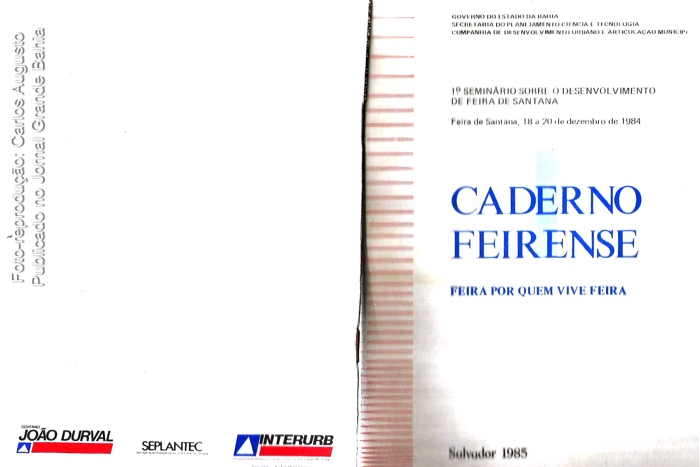 ‘Cadernos Feirenses’, conjunto de documentos históricos sobre planejamento de Feira de Santana é republicado pelo Jornal Grande Bahia