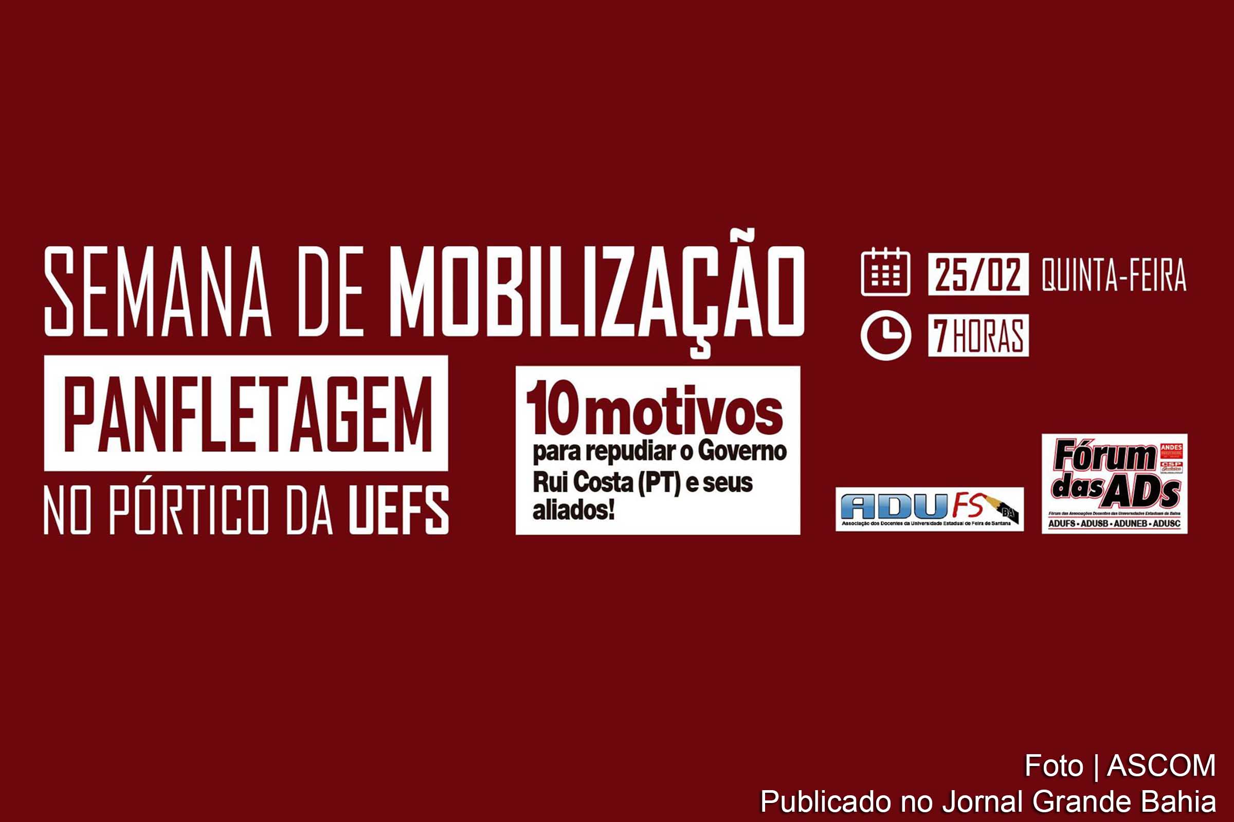 Cartaz anuncia semana de mobilização da Adufs.