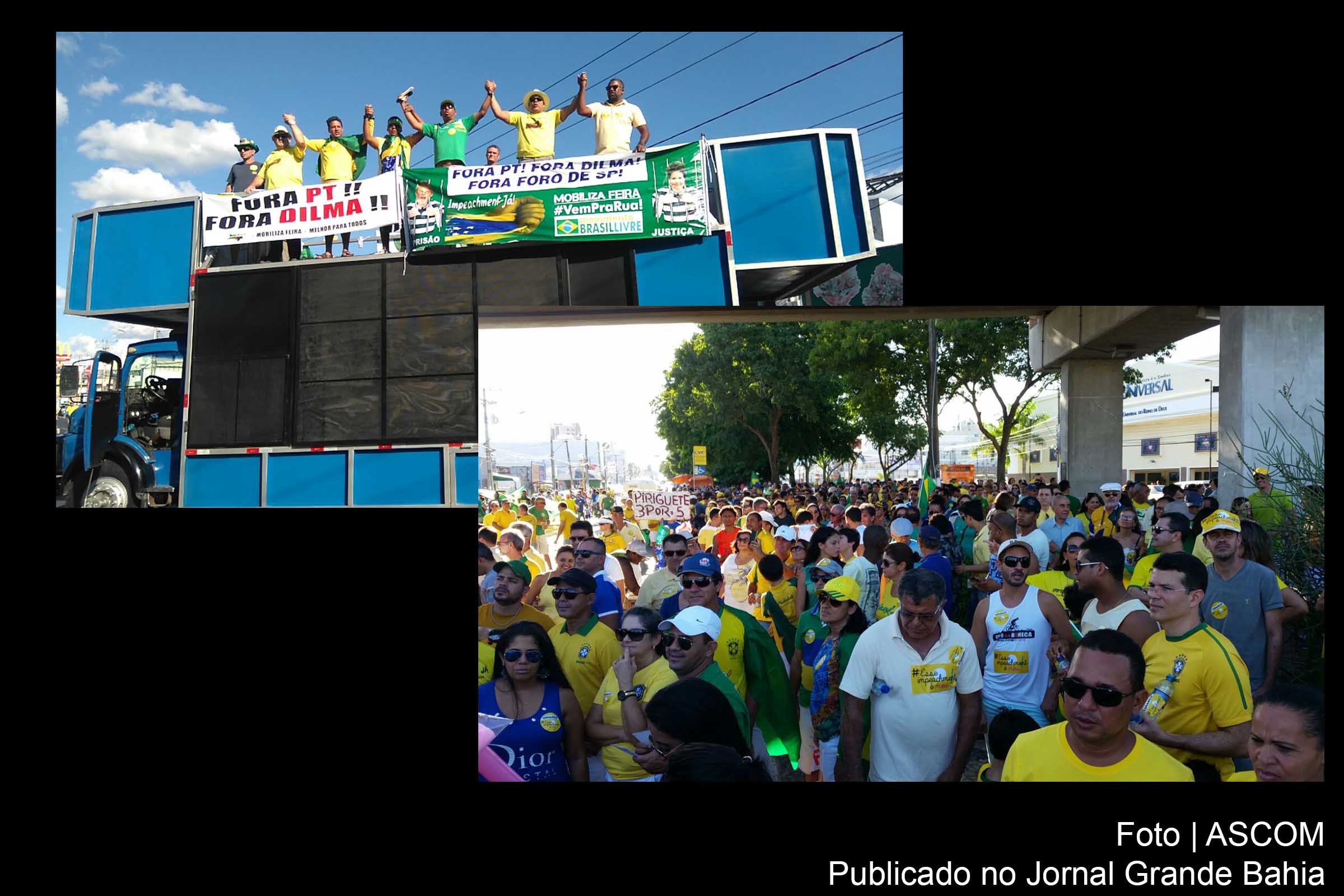 Protestos em Feira de Santana contra o governo central reuniu público reduzido.